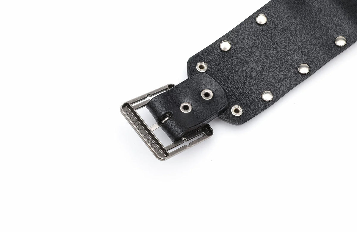 REBEL WAVE Cross Blade Punk Leather Cuff Bracelet