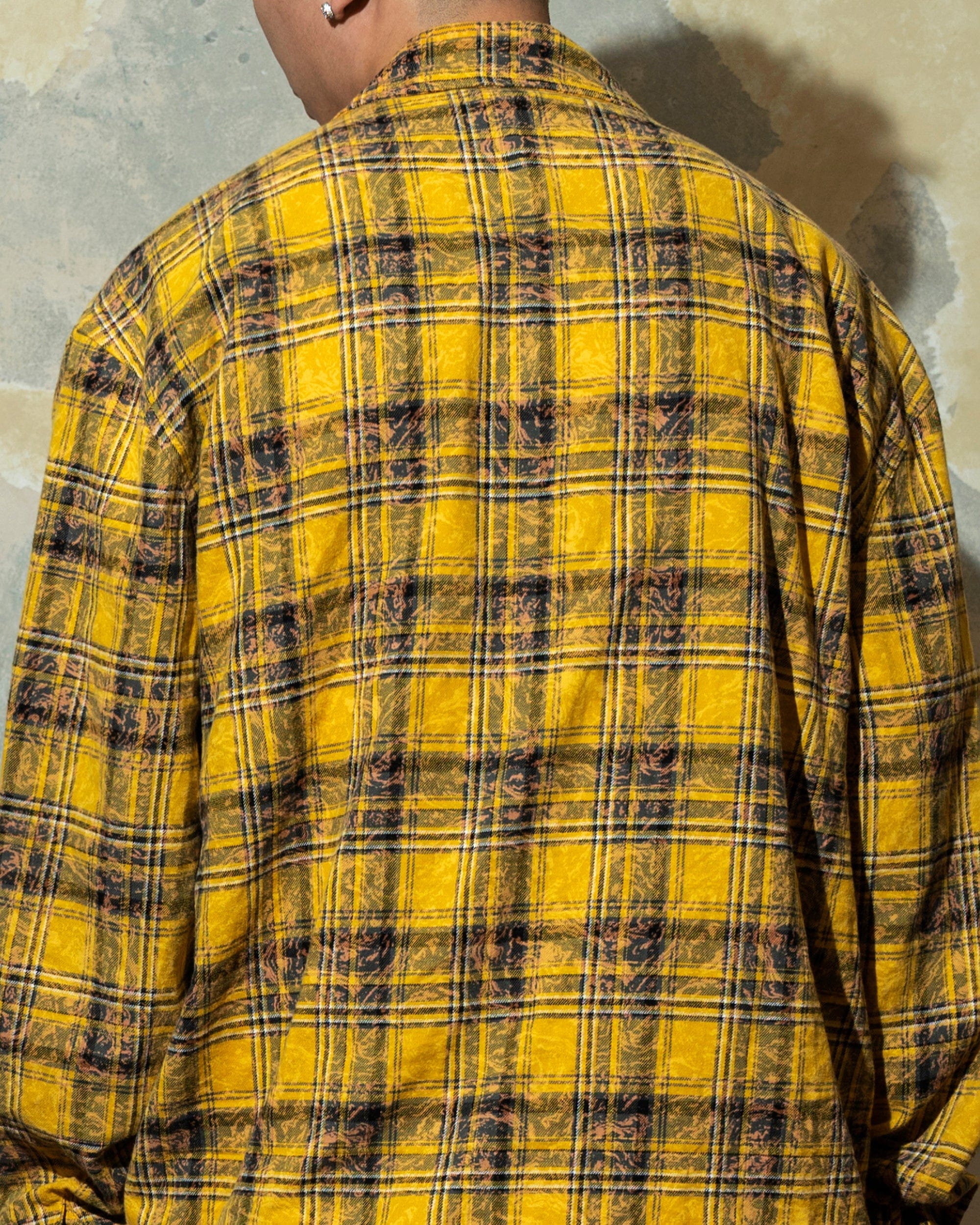 MAKEMORE Retro Plaid Shirt Yellow, premium urban and streetwear designers apparel on PROJECTISR.com, MAKEMORE