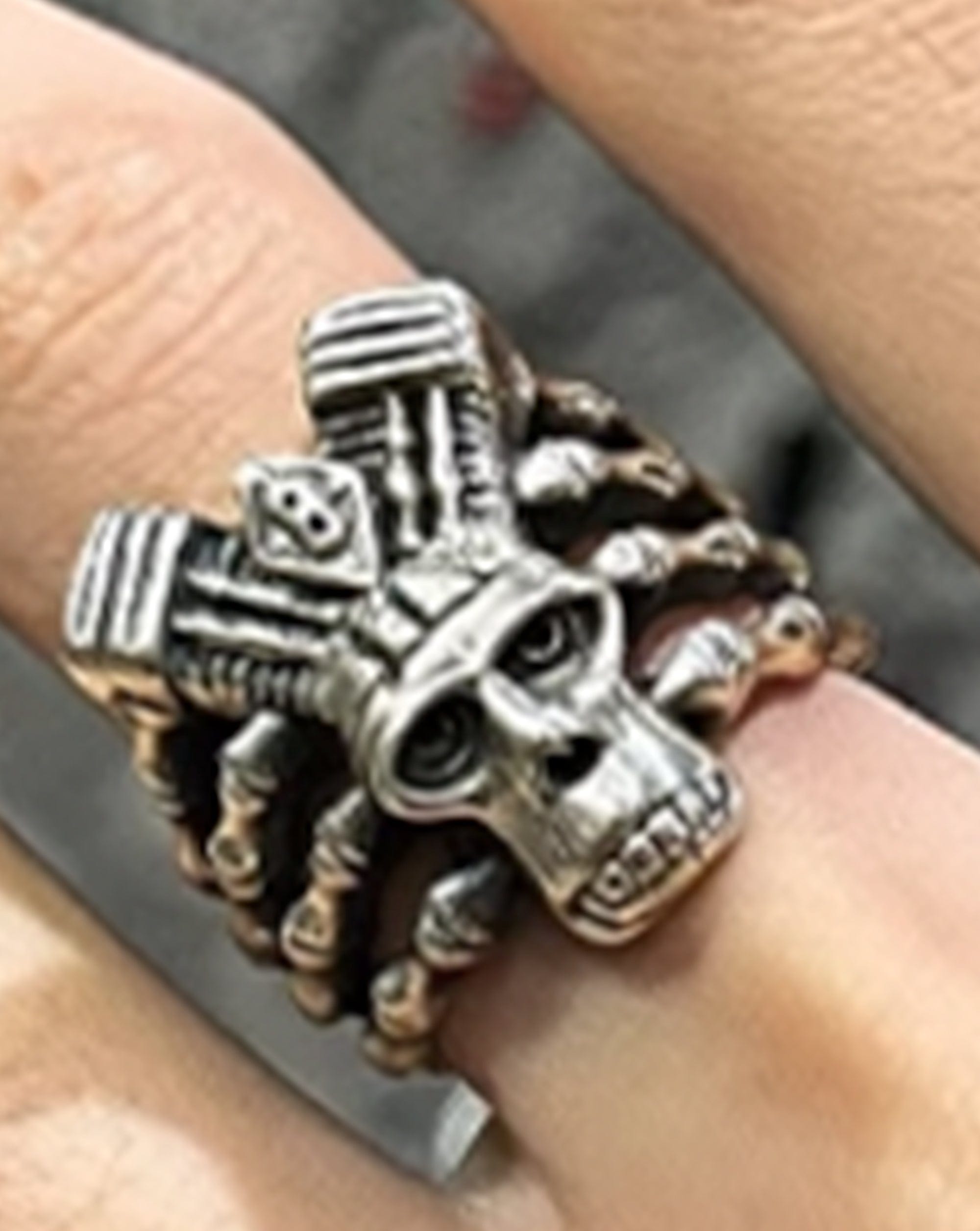 Dramatic Navajo Sterling Silver Skull Ring Native American Dramatic Navajo Sterling Silver Skull Ring Native American