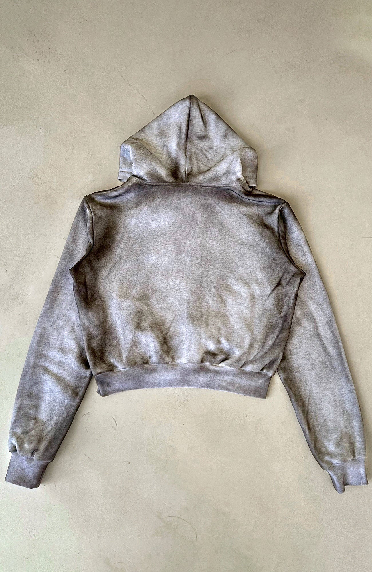 REBEL WAVE Dirty Wash Cross Graphic Zip-Up Hoodie