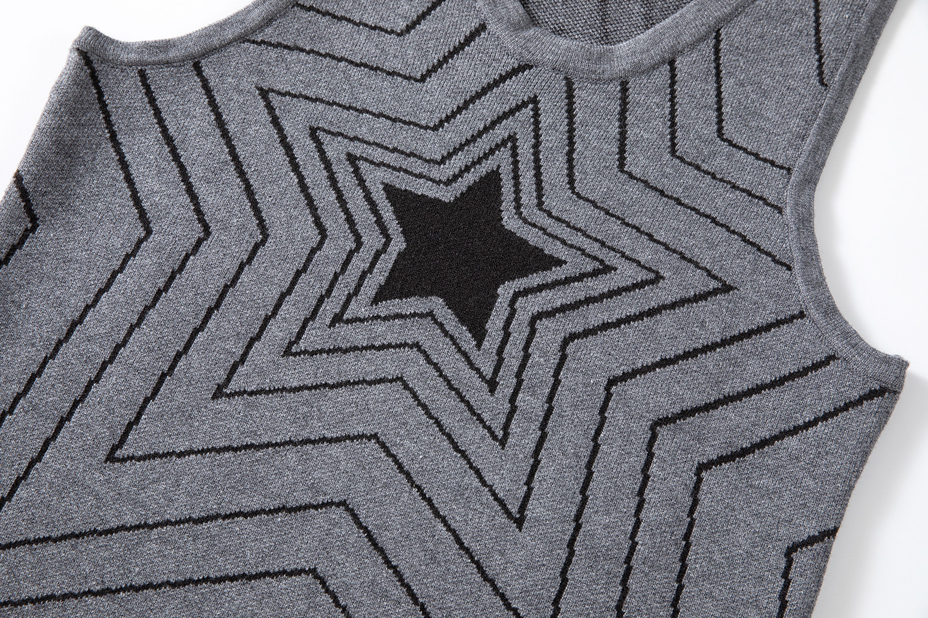 CYCYCY Retro Star Intarsia Knit Vest