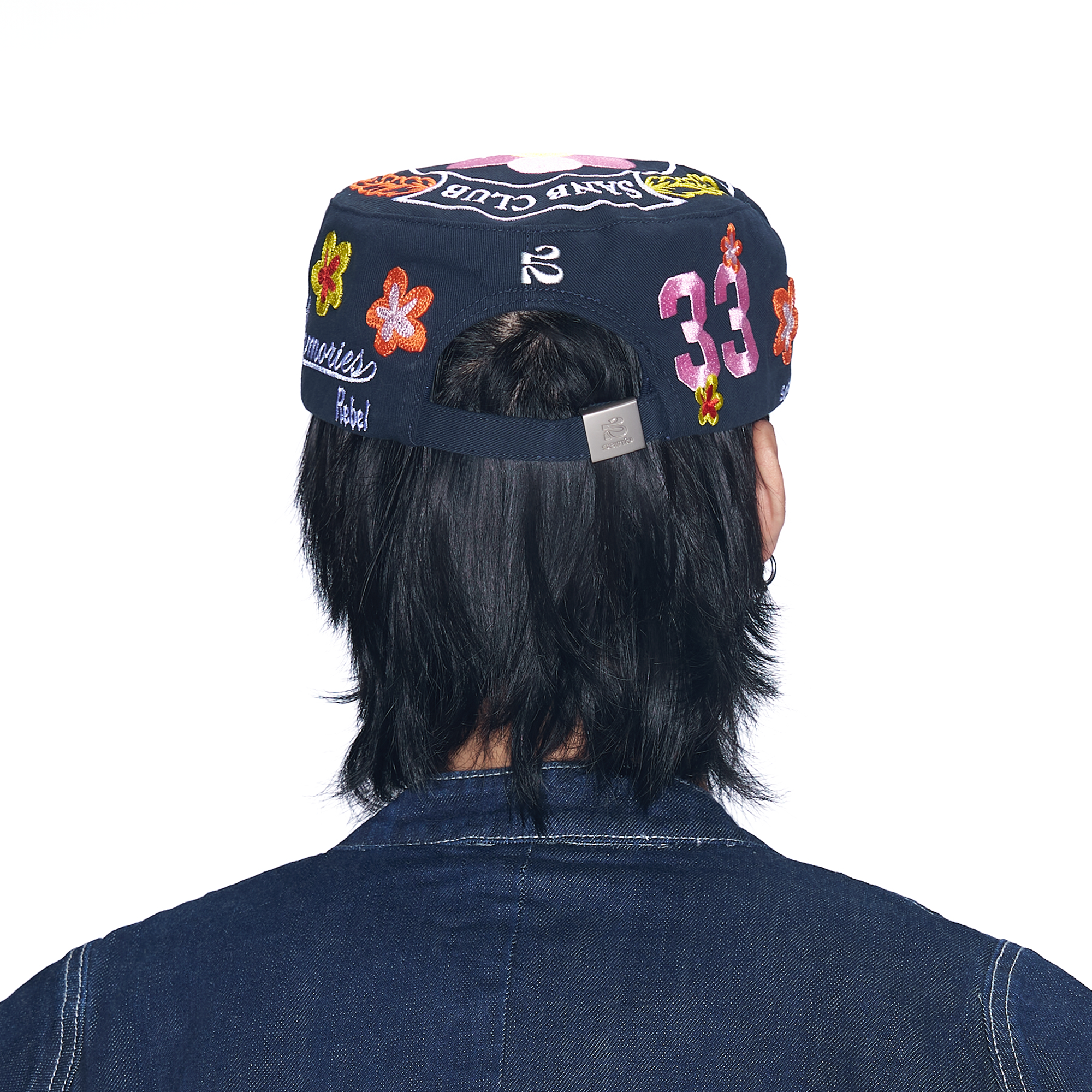 SANB Floral Embroidered Pillbox Cap