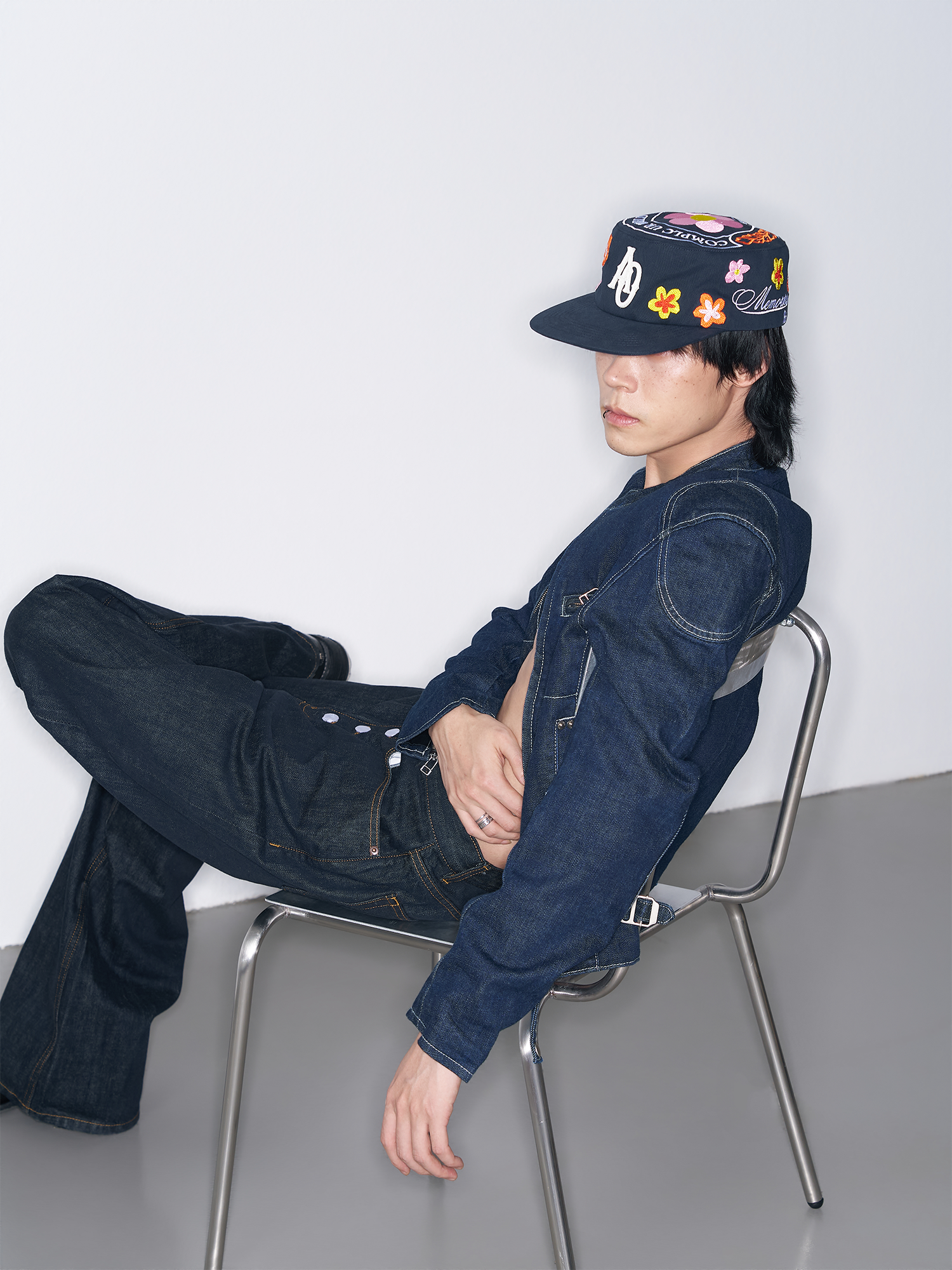 SANB Floral Embroidered Pillbox Cap
