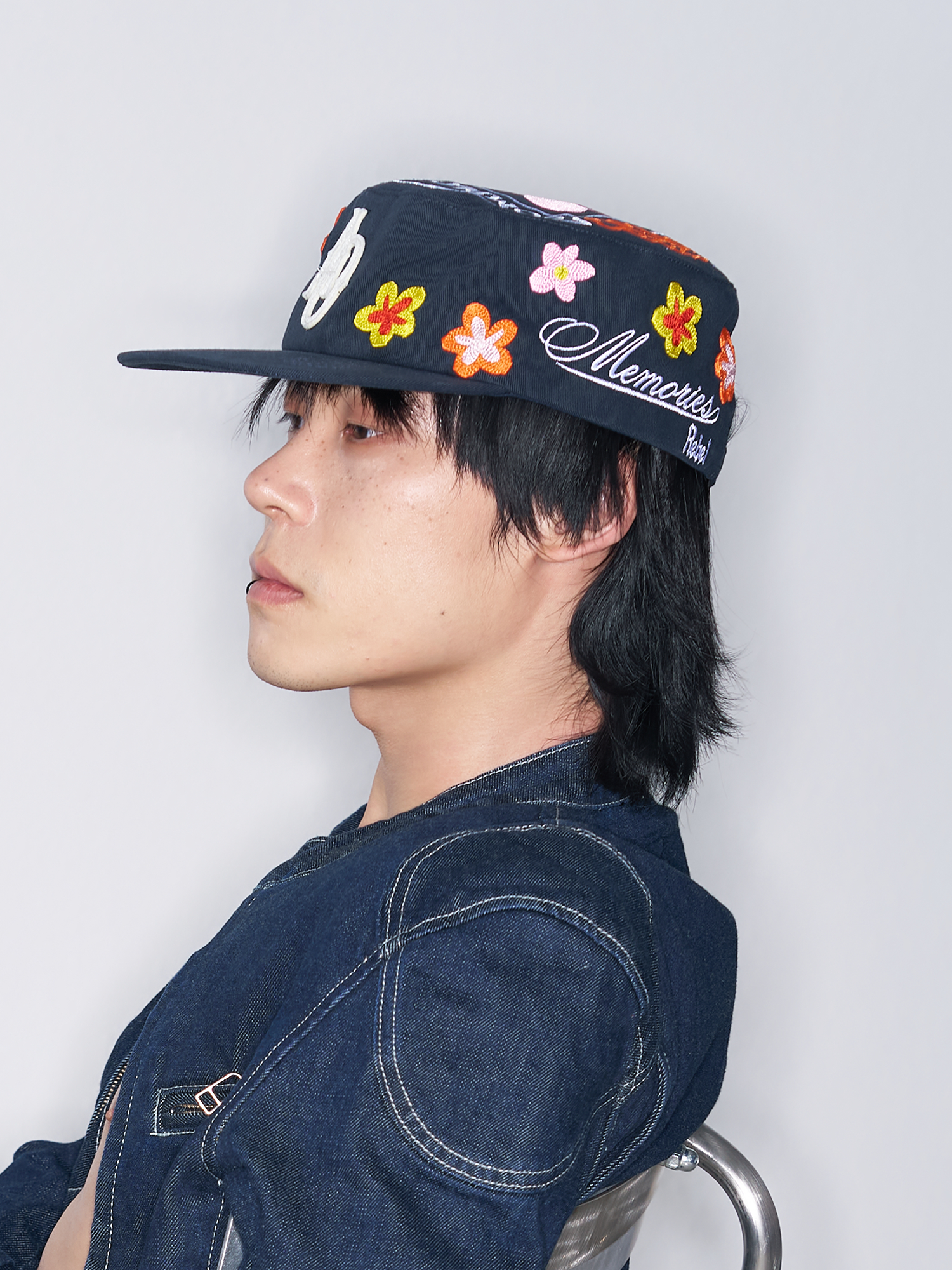 SANB Floral Embroidered Pillbox Cap