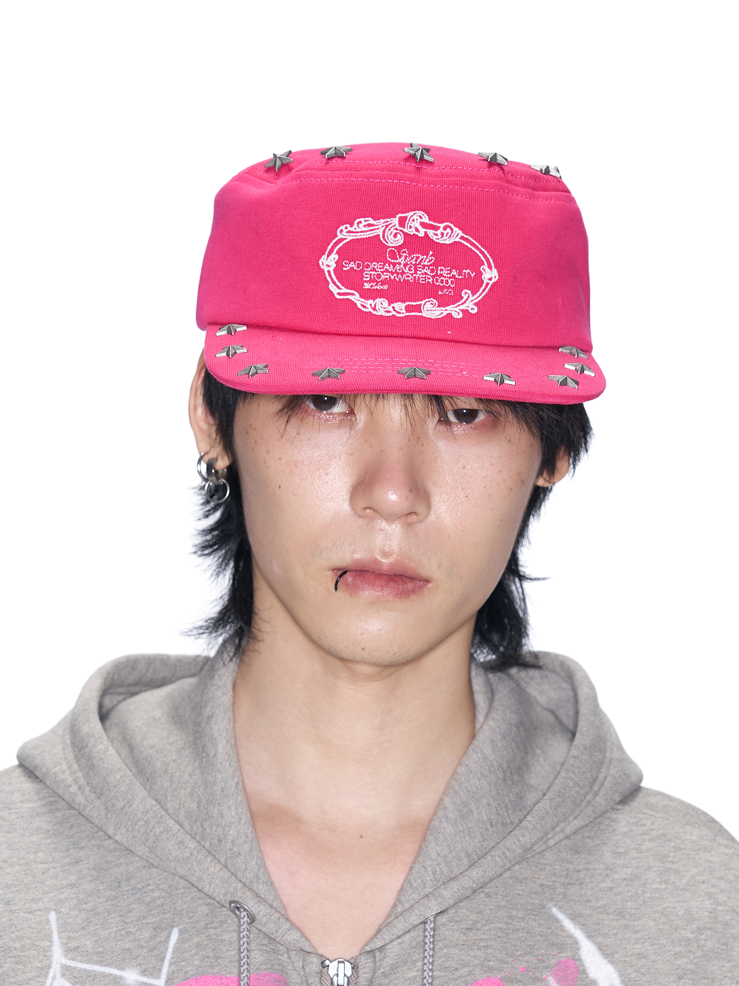 SANB Star-Studded Embroidered Pillbox Cap