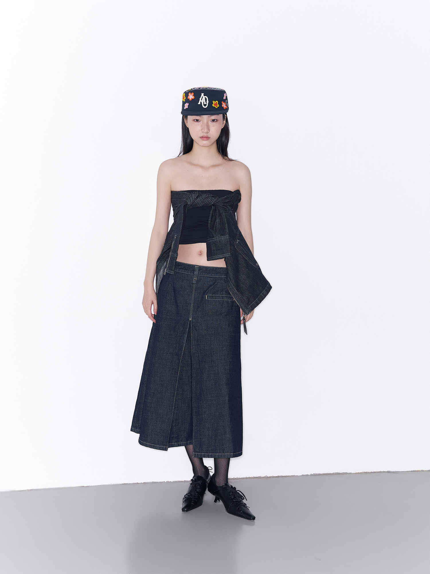 SANB Floral Embroidered Pillbox Cap