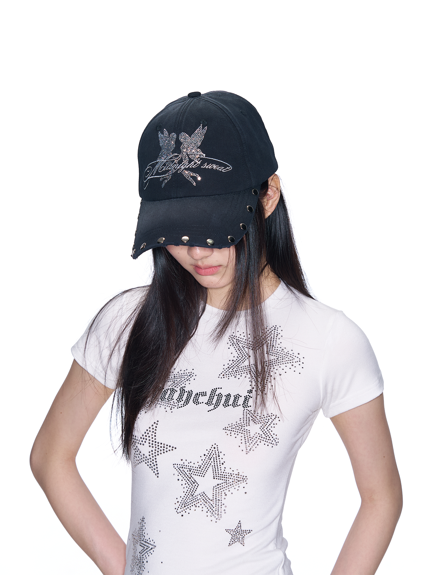 SANB Washed Angel Diamond Baseball Cap