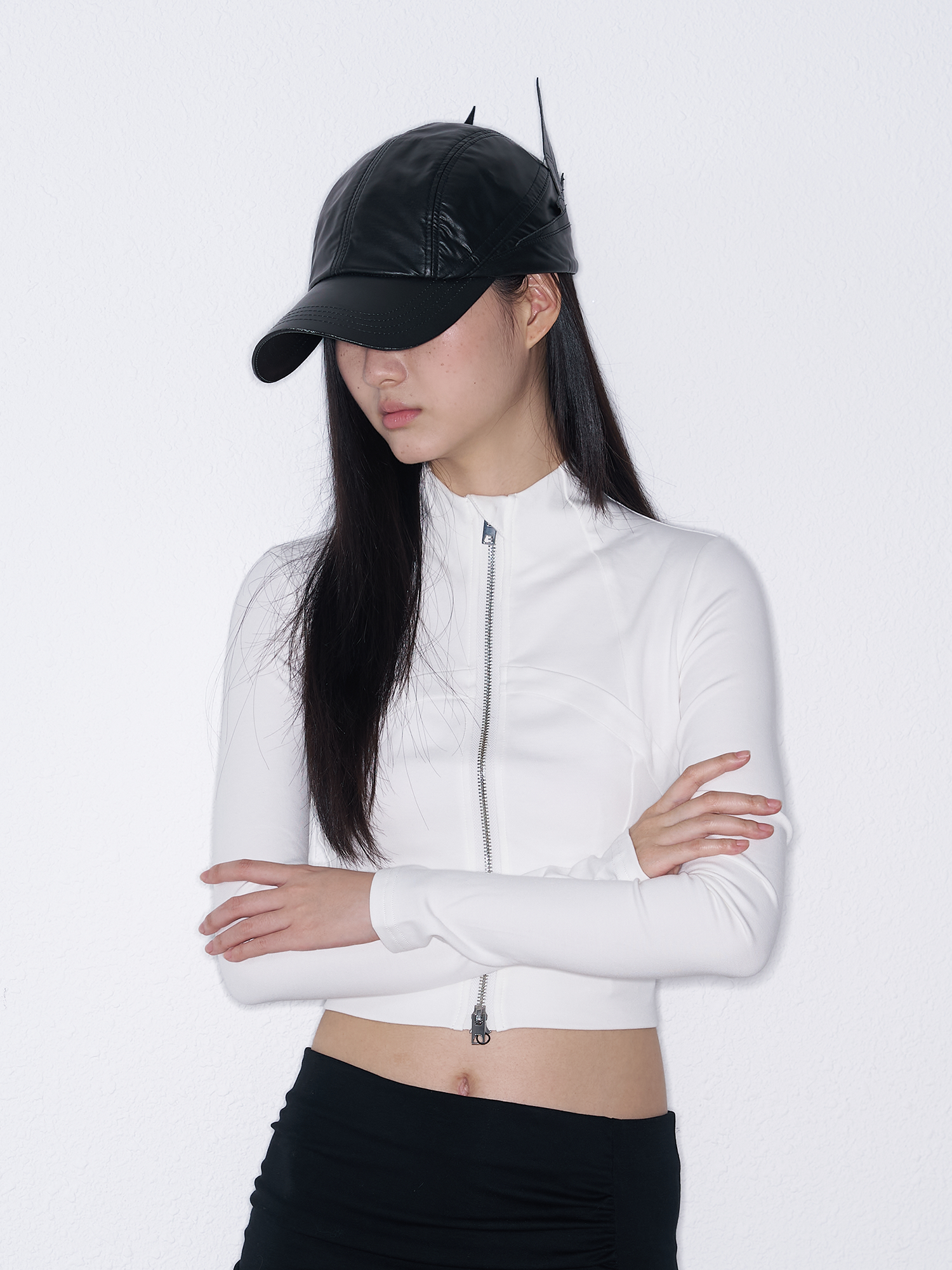 SANB Faux Leather Horned Baseball Cap
