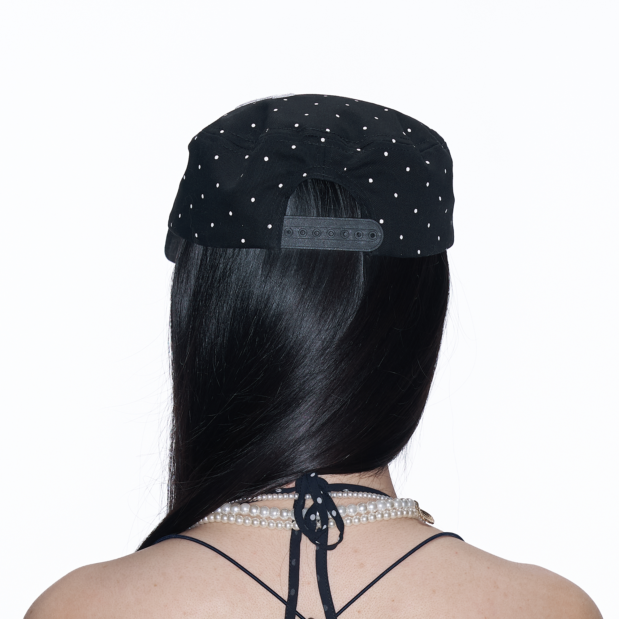 SANB Polka Dot Embroidered Pillbox Hat
