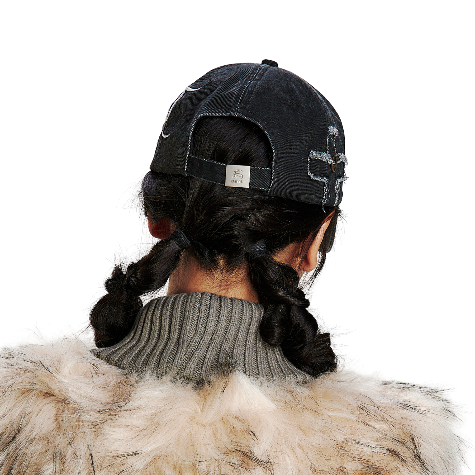 SANB Distressed Cross-Patch Embroidered Denim Cap