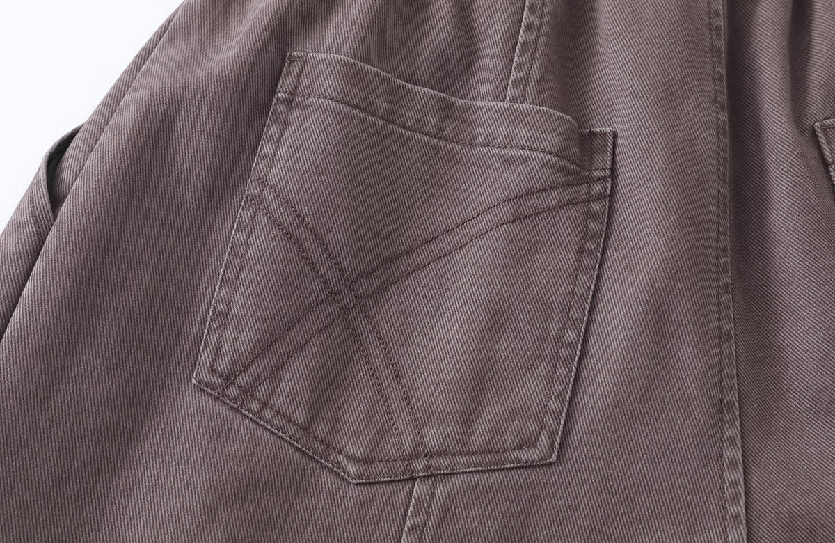 BOTANICA Washed Pleated Wide-Leg Pants