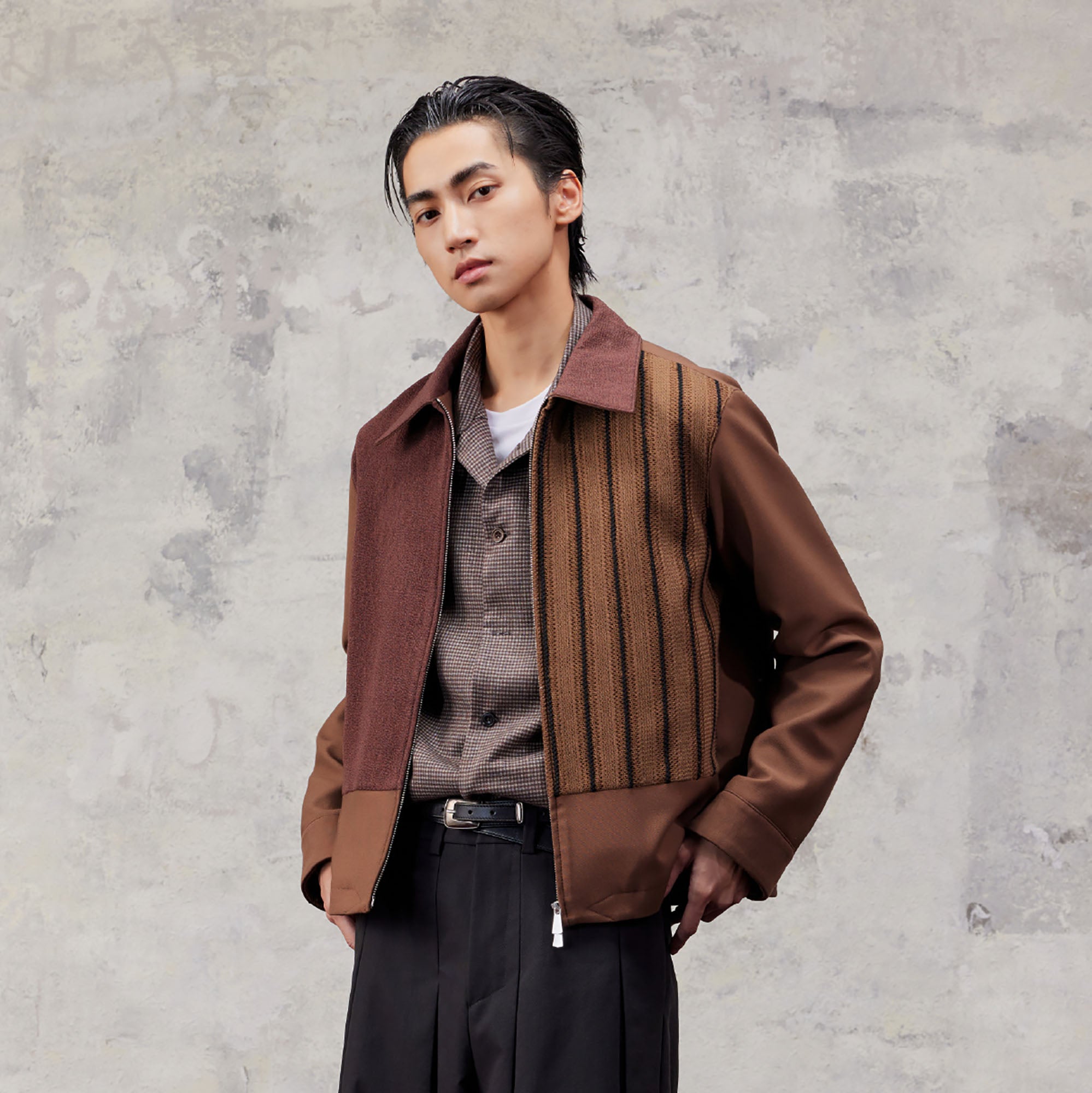 ALVNG AR ANTS Contrast Paneled Knit Jacket, premium urban and streetwear designers apparel on PROJECTISR.com, ALVNG AR ANTS