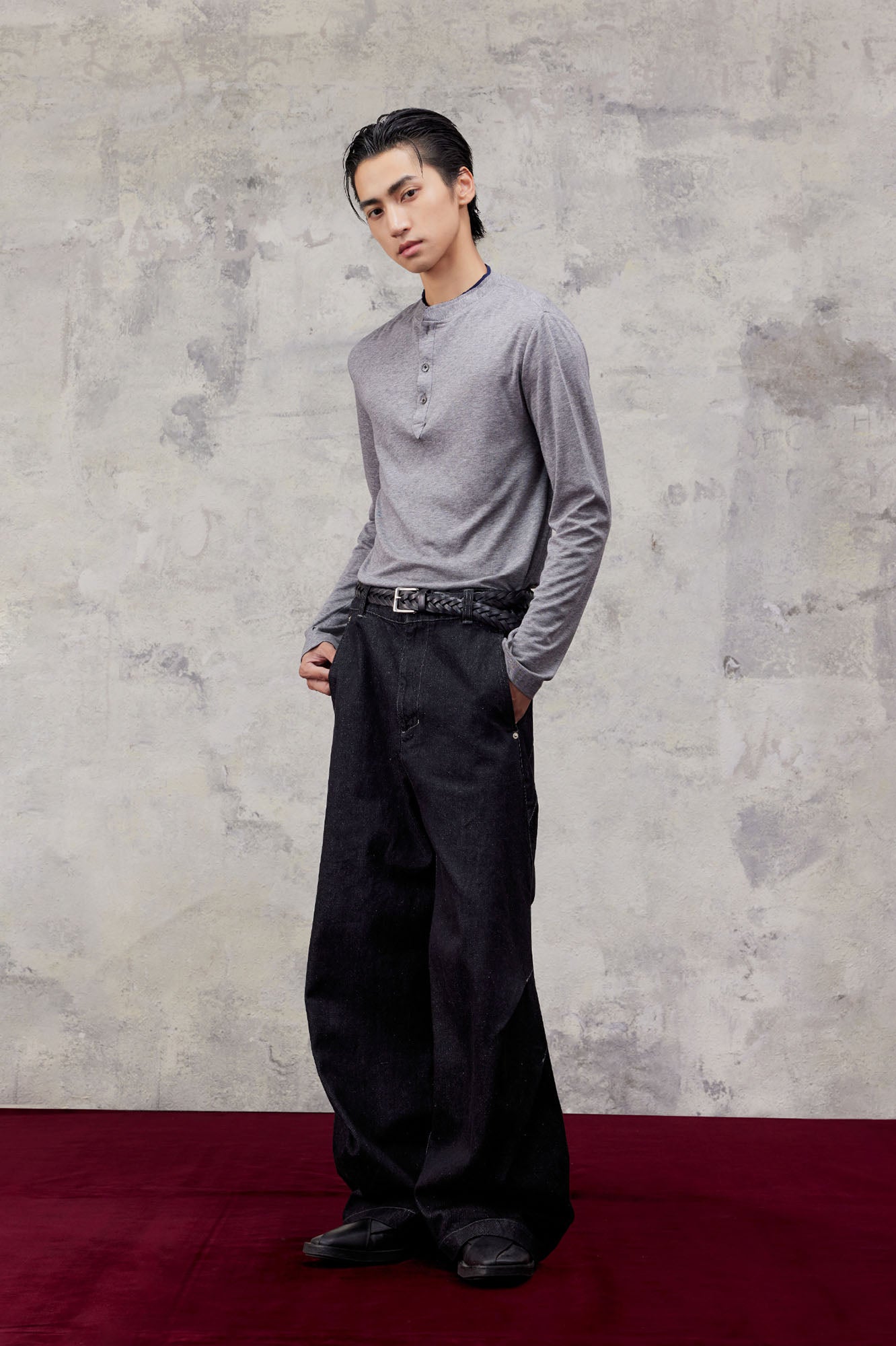 ALVNG AR ANTS Pleats Stacked Oversized Jeans, premium urban and streetwear designers apparel on PROJECTISR.com, ALVNG AR ANTS