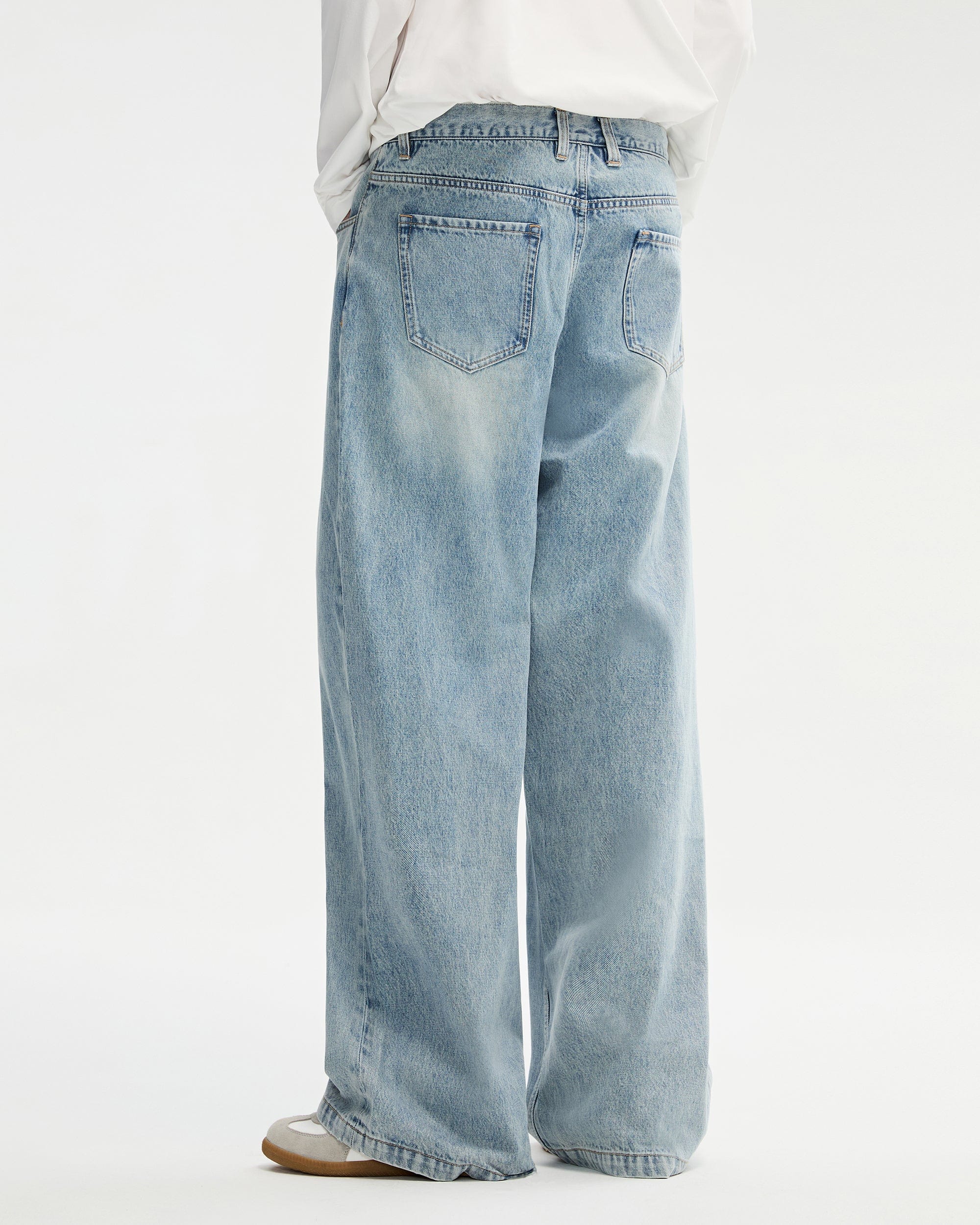 ORGANIC EMOTION Classic Washed Detachable Waist Cape Jeans