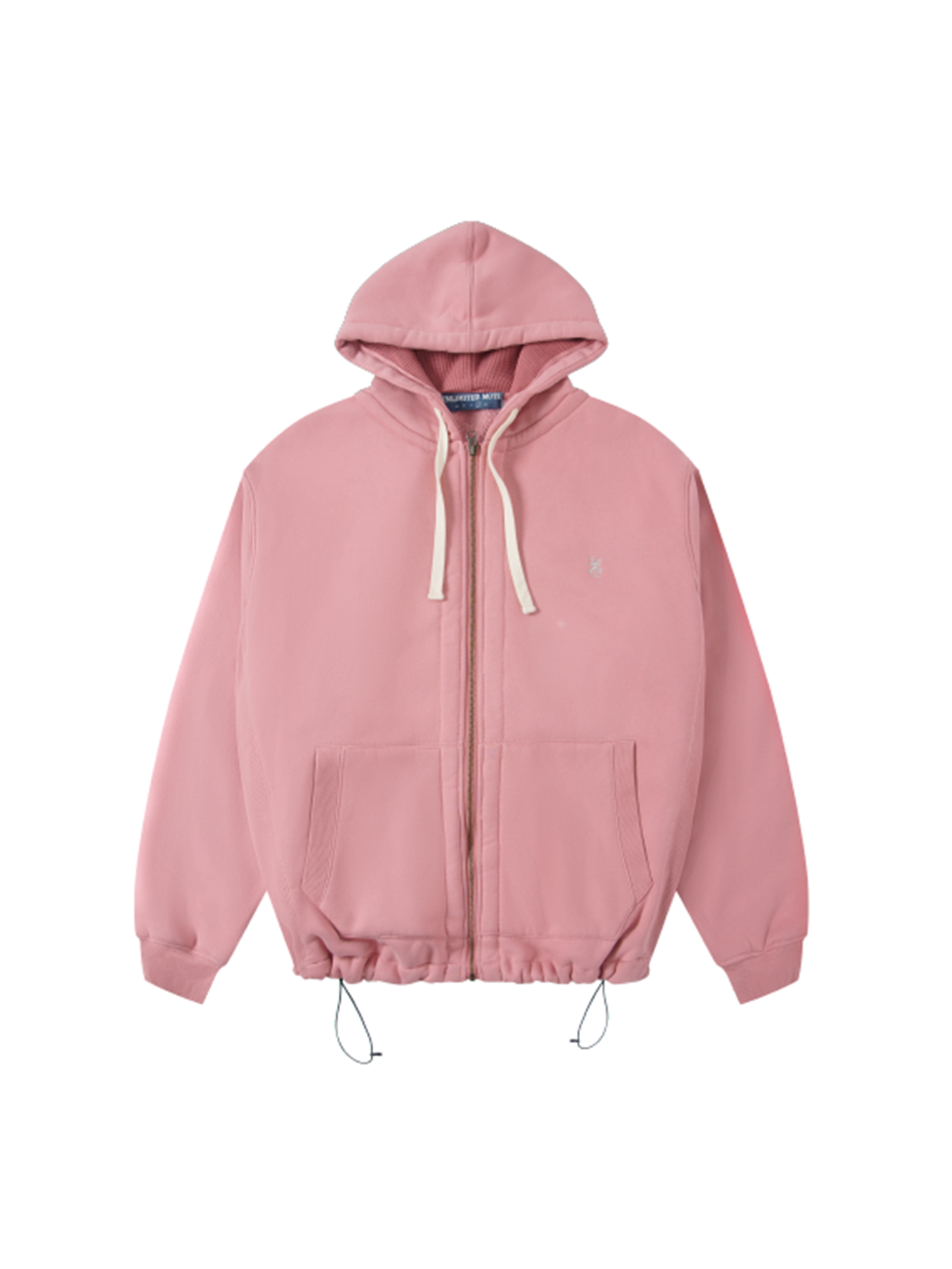 UNLIMITED MOTE Embroidered Waffle Lining Drawstring Hood Jacket