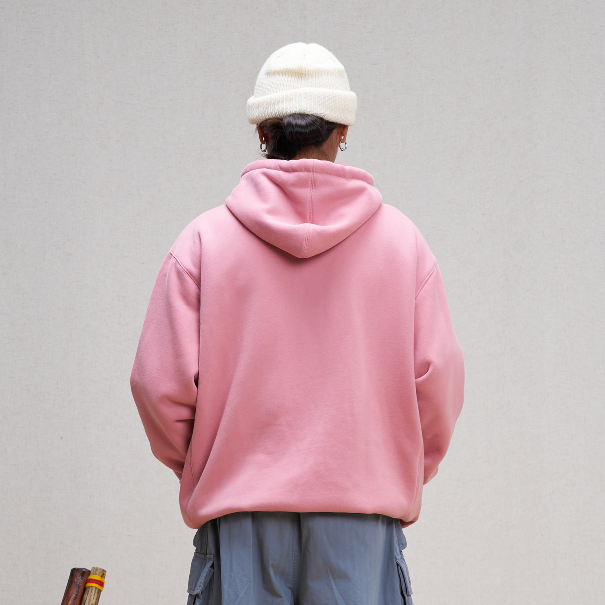UNLIMITED MOTE Embroidered Waffle Lining Drawstring Hood Jacket