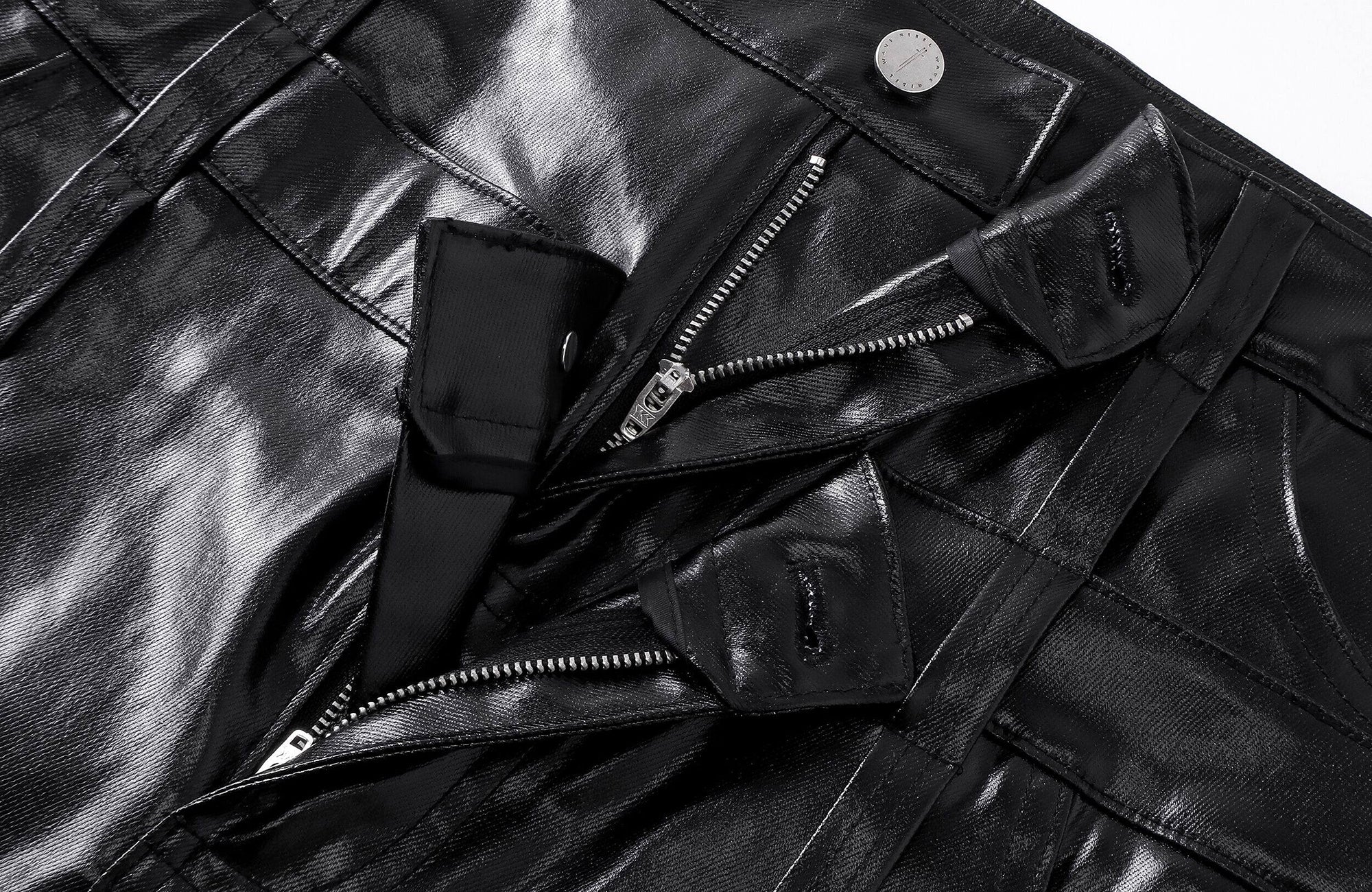 REBEL WAVE Multi-Waist Faux Leather Curved Pants