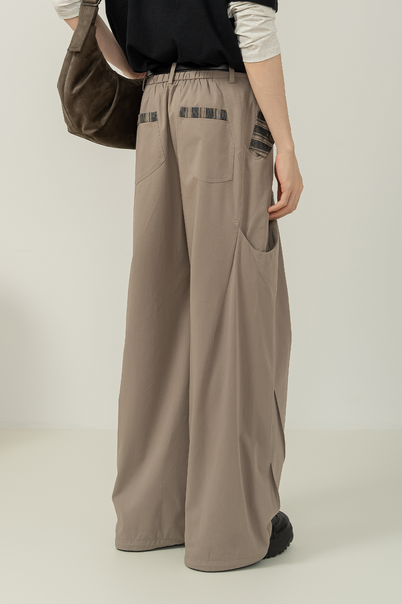 MOITIEDEPETALE Pleated Panel Oversized Cargo Pants