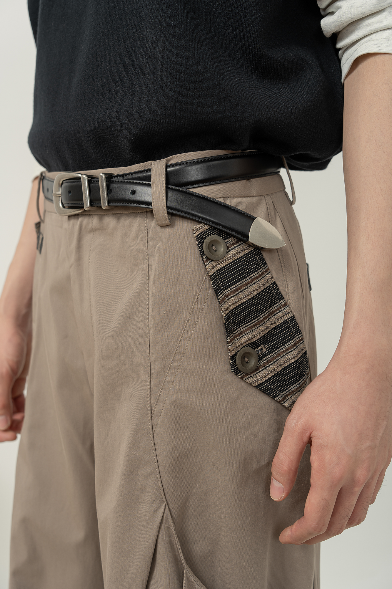 MOITIEDEPETALE Pleated Panel Oversized Cargo Pants