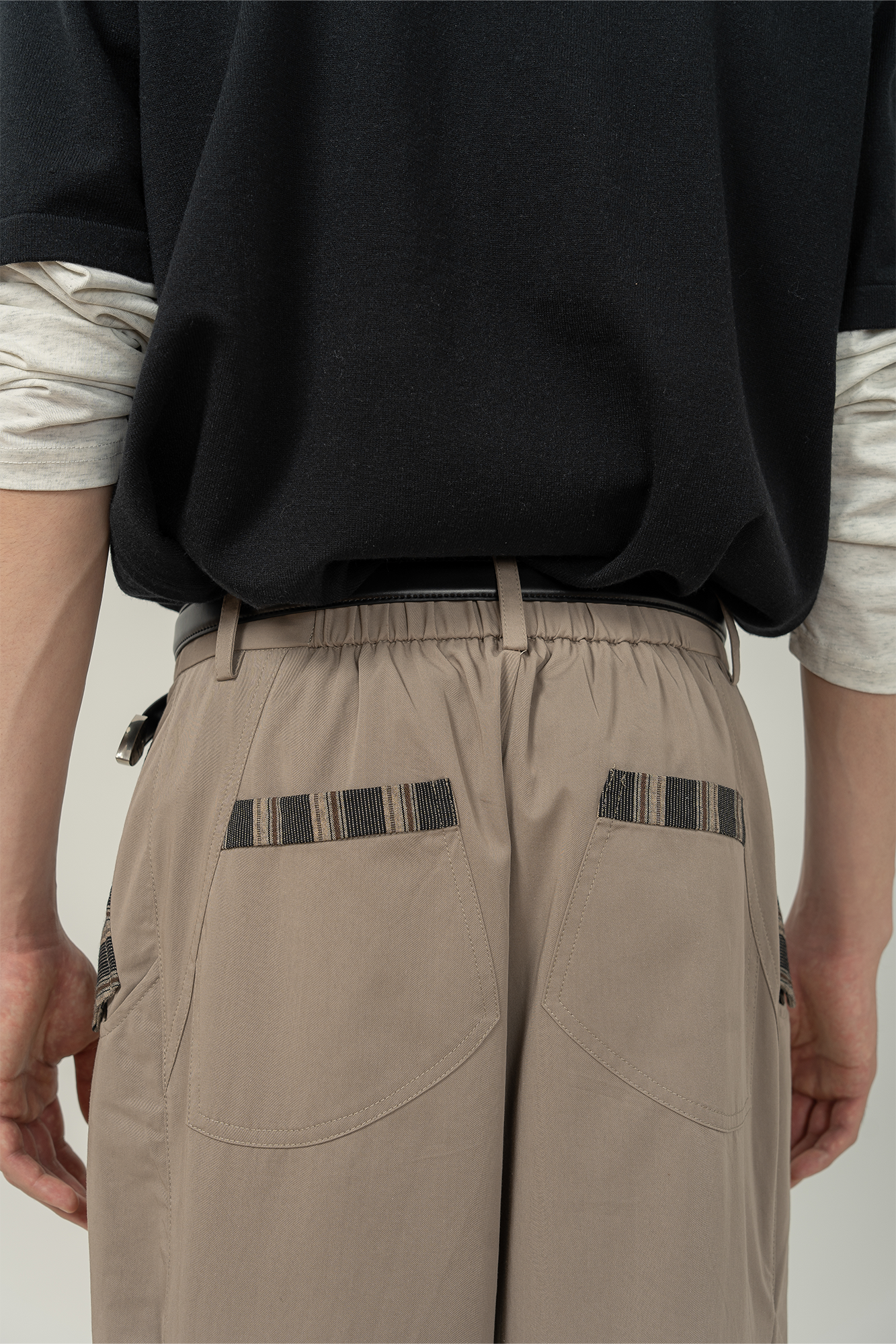 MOITIEDEPETALE Pleated Panel Oversized Cargo Pants