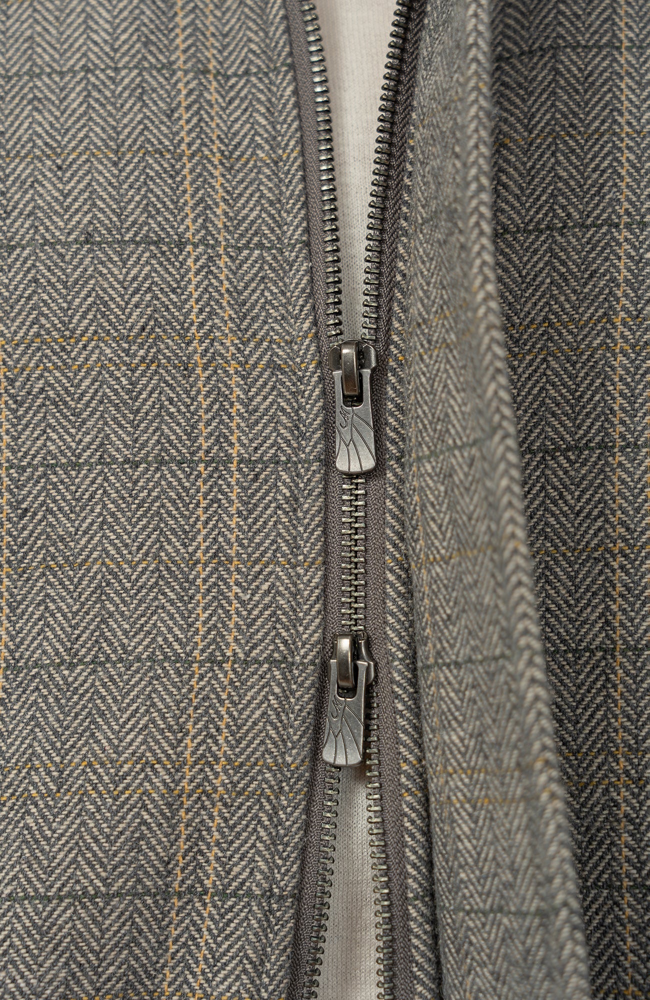 MOITIEDEPETALE Plaid Panels Wool-Blend Jacket