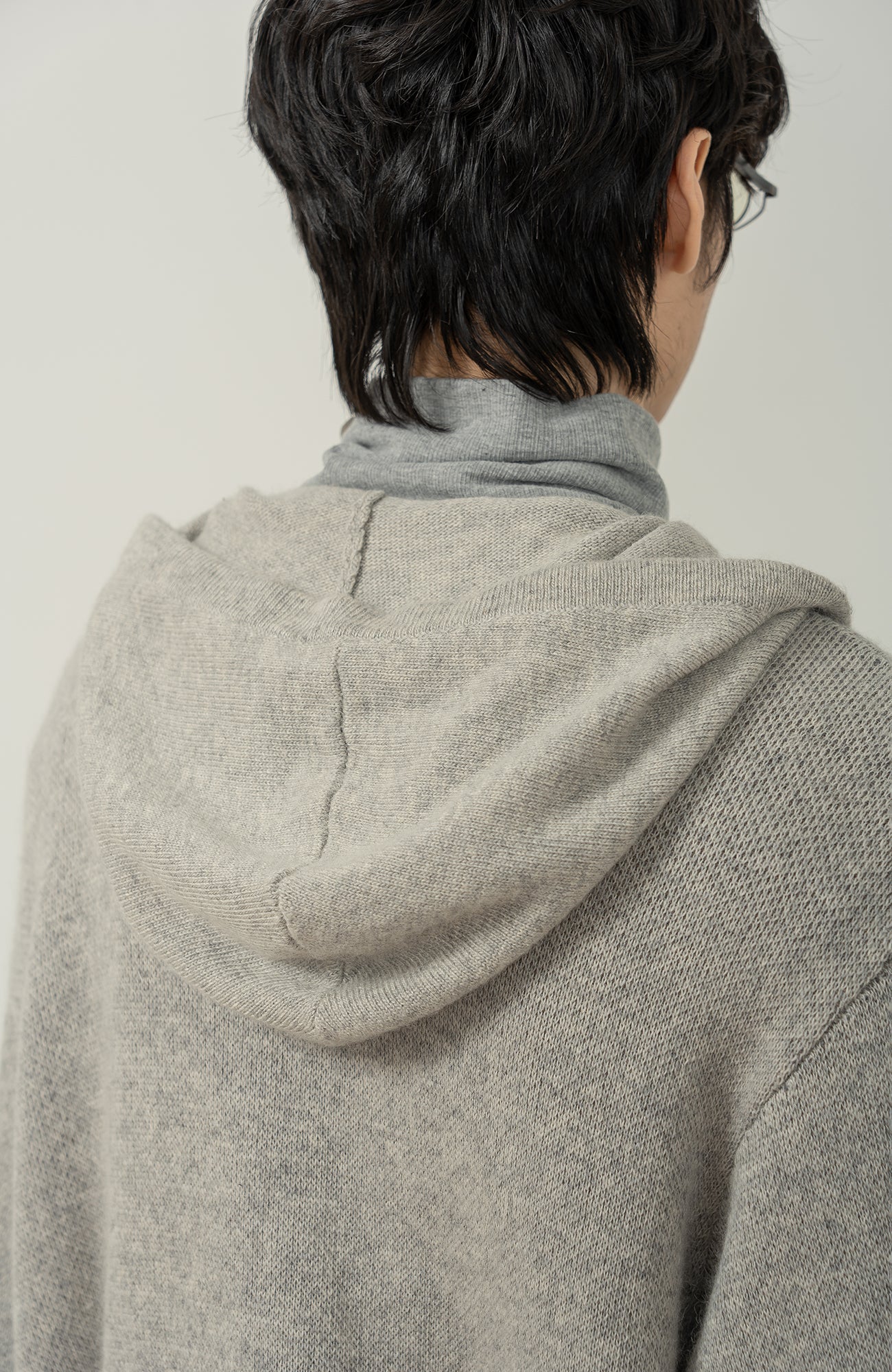 MOITIEDEPETALE Argyle Dual Zip Hooded Cardigan