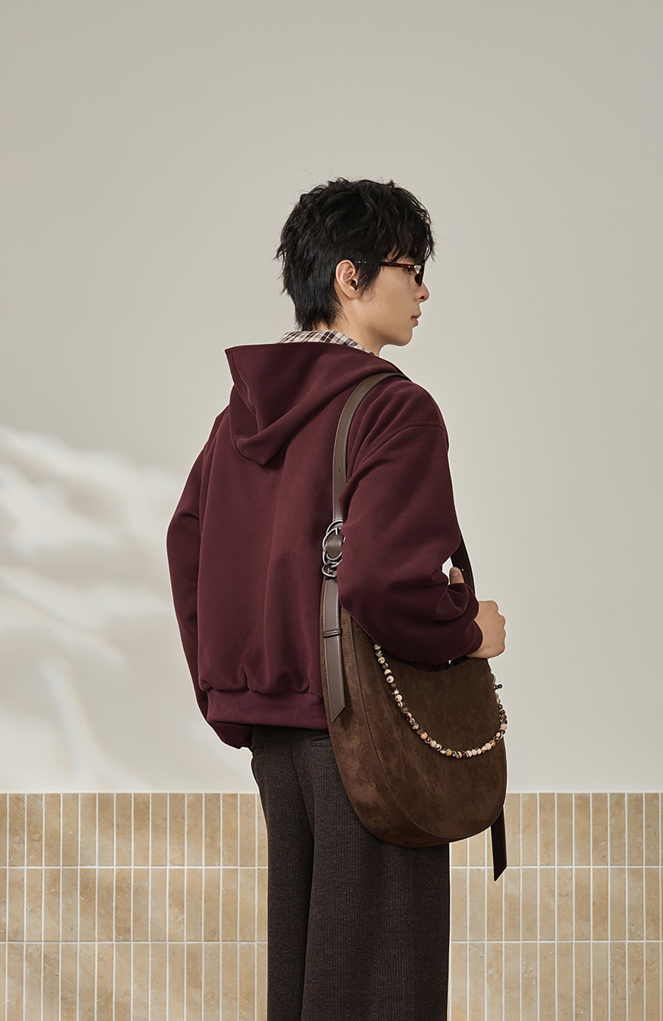 MOITIEDEPETALE Reversible Plaid Liner Hooded Jacket