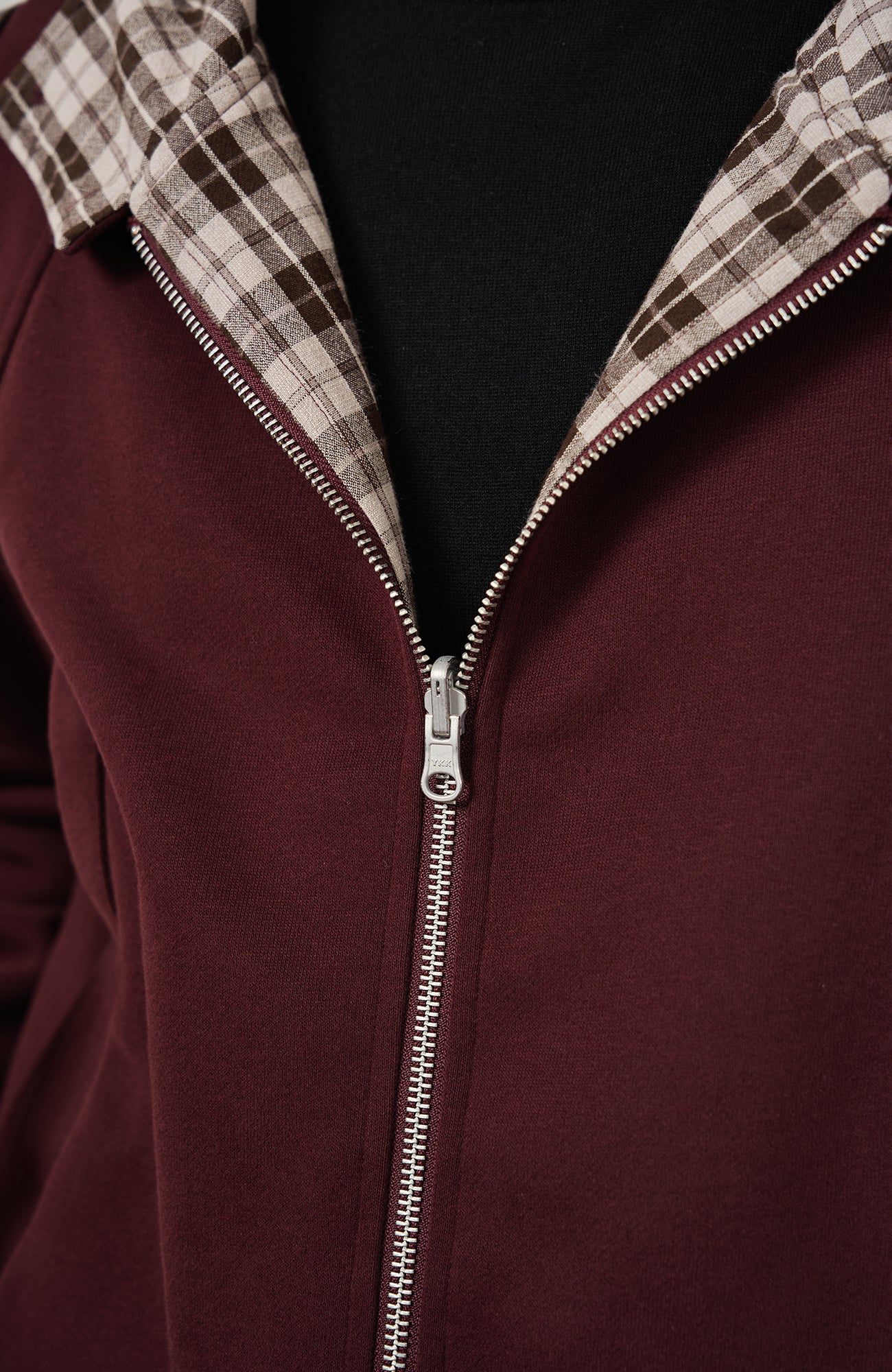 MOITIEDEPETALE Reversible Plaid Liner Hooded Jacket