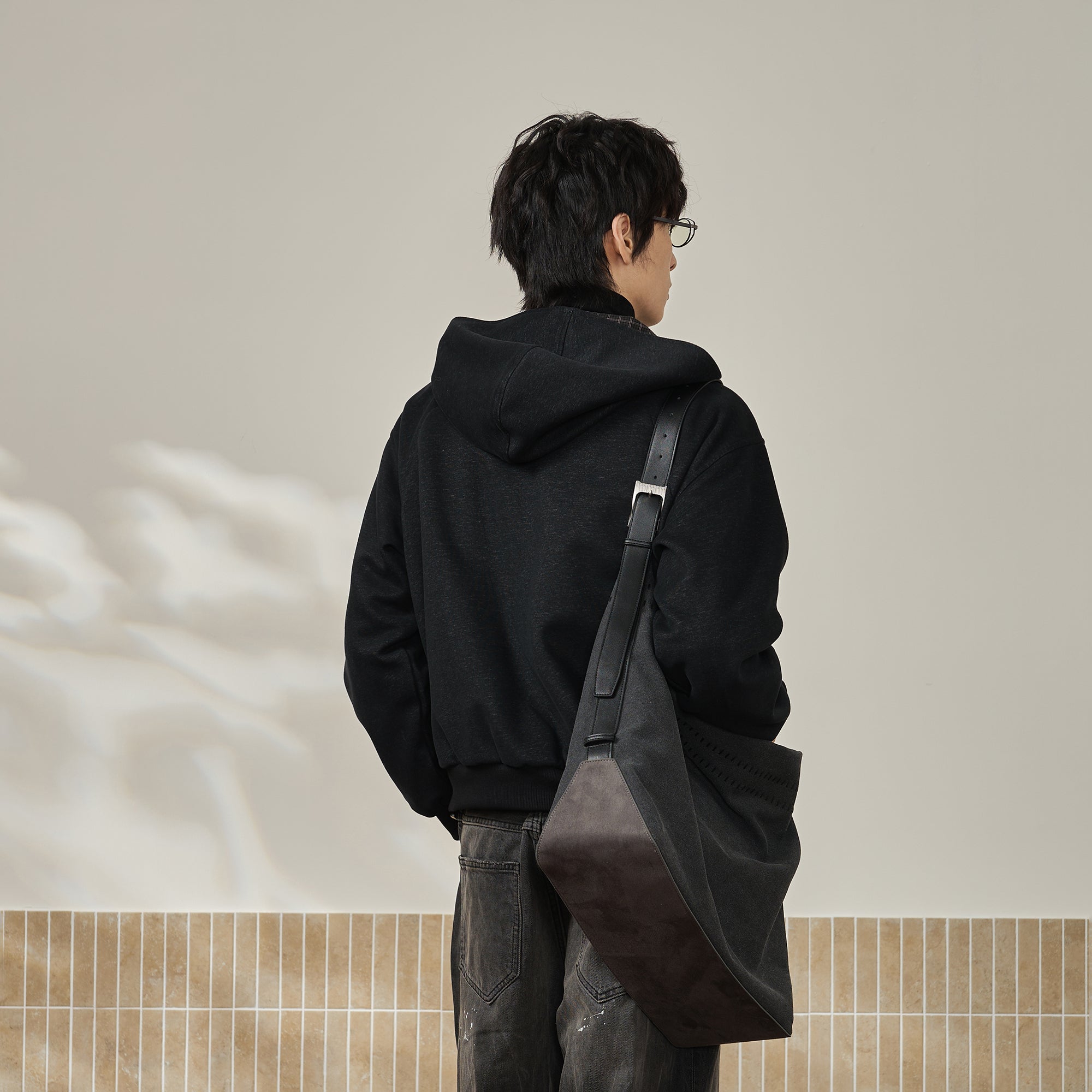 MOITIEDEPETALE Reversible Plaid Liner Hooded Jacket