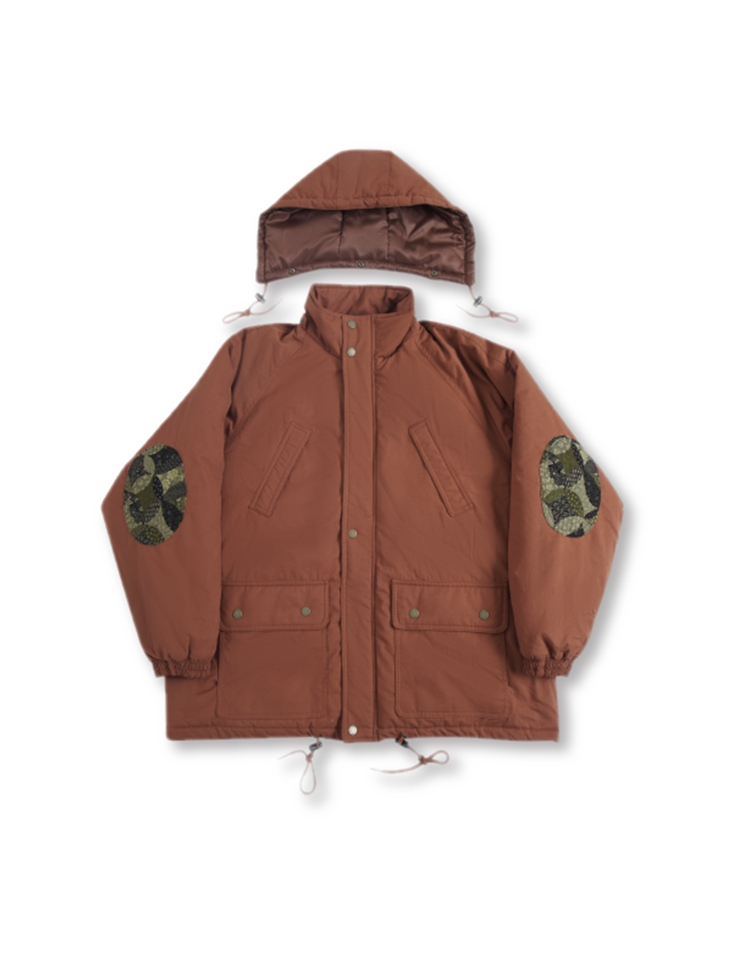 UNLIMITED MOTE Patchwork-Elbow Padded Utility Parka