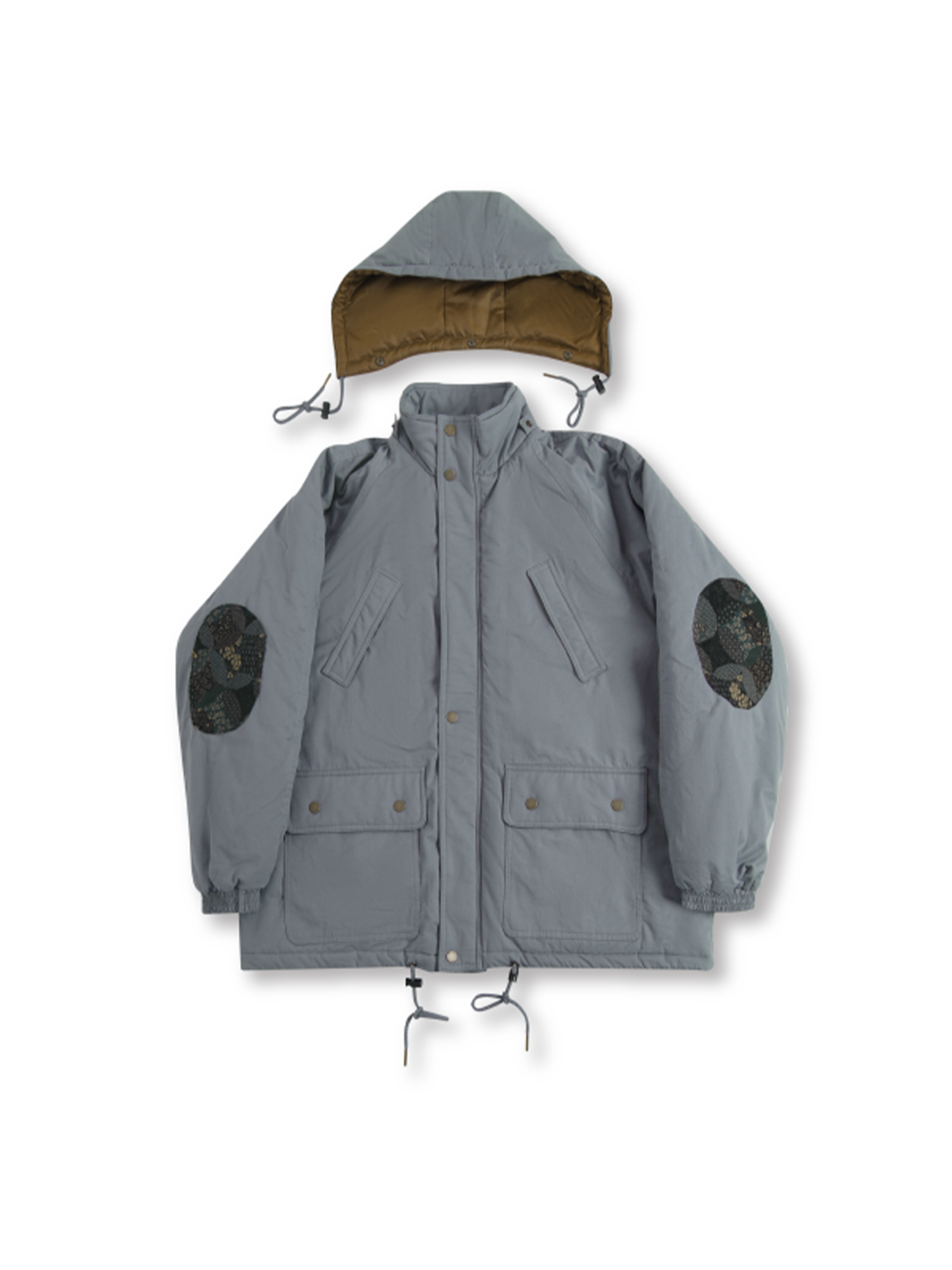 UNLIMITED MOTE Patchwork-Elbow Padded Utility Parka