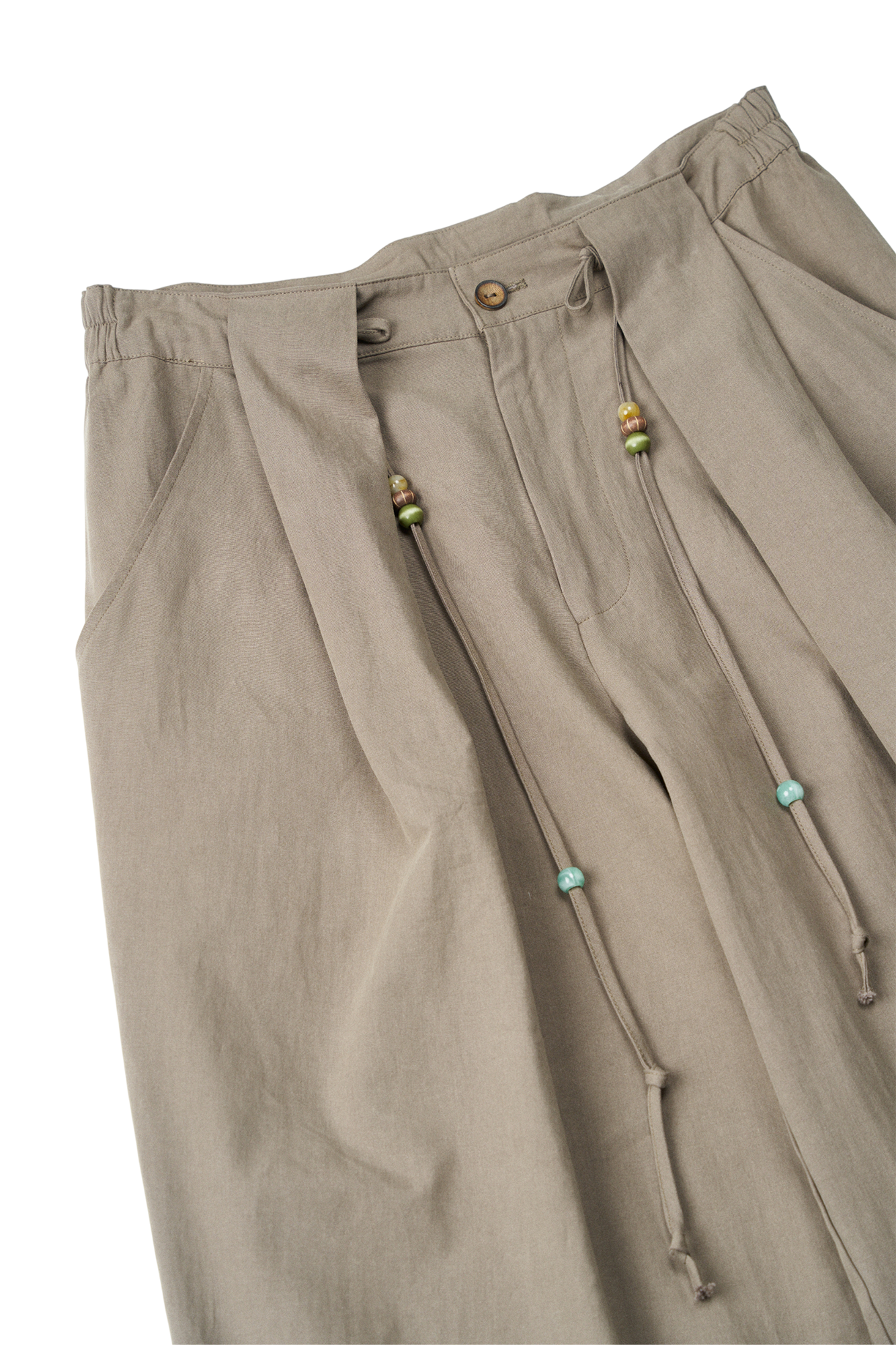 GONGHE REPUB Tie-Waist Pleated Wide-Leg Pants