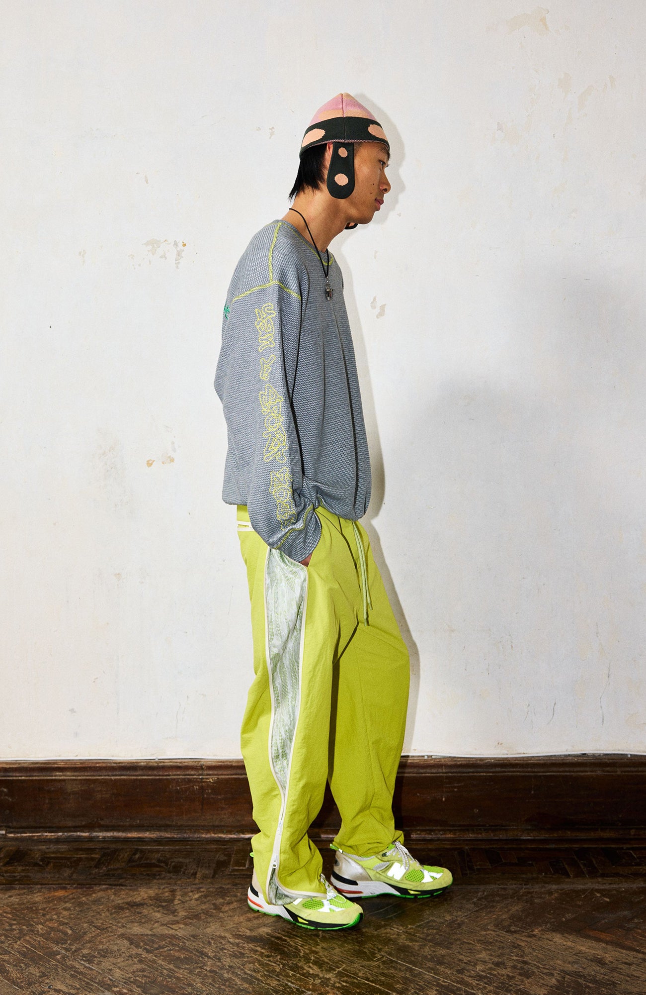YANLI Fluorescent Mesh Waterproof Track Pants