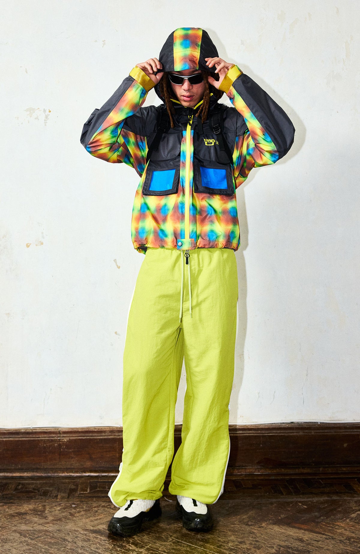 YANLI Plaid Waterproof Athletic Windbreaker