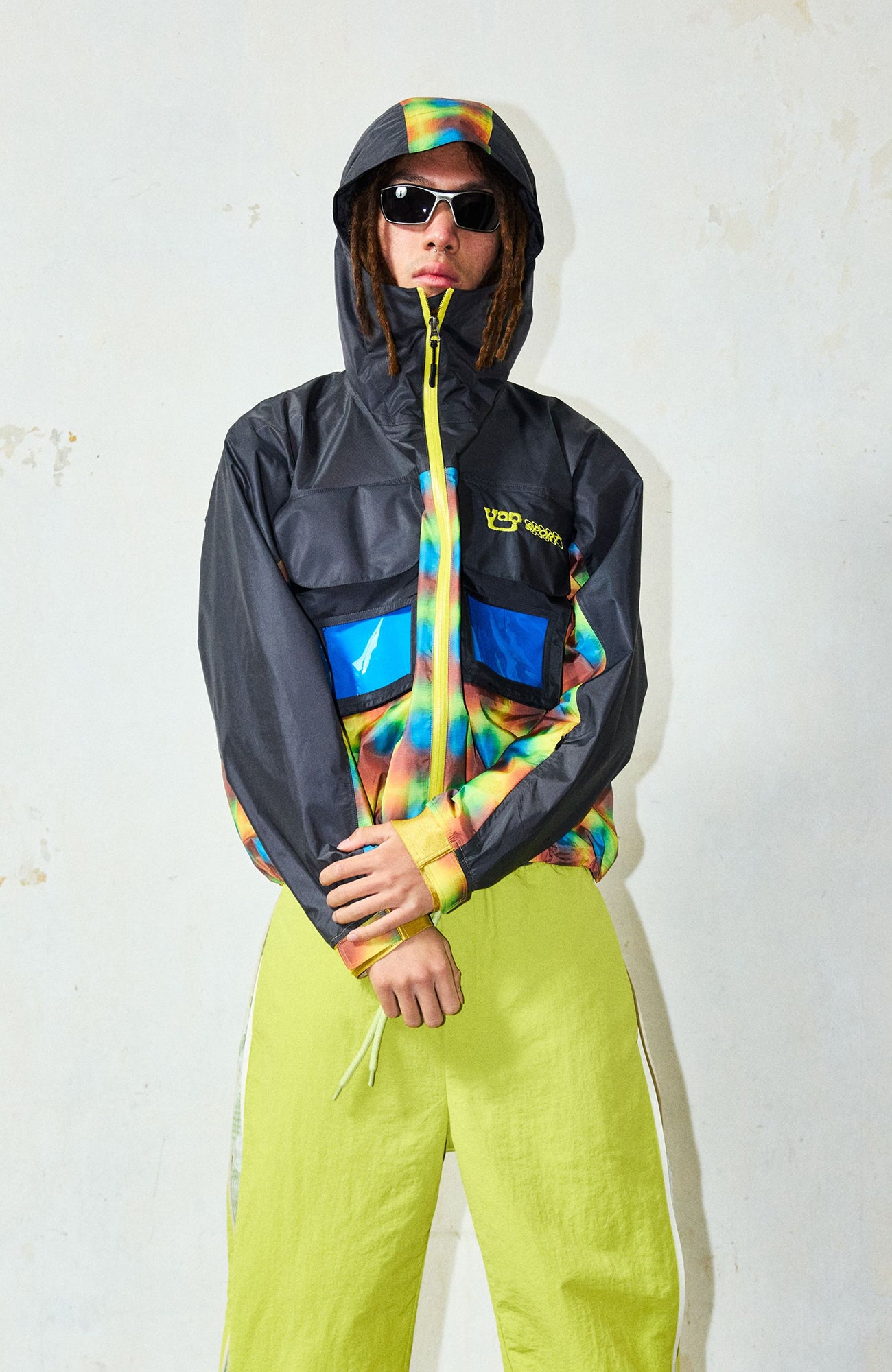 YANLI Plaid Waterproof Athletic Windbreaker