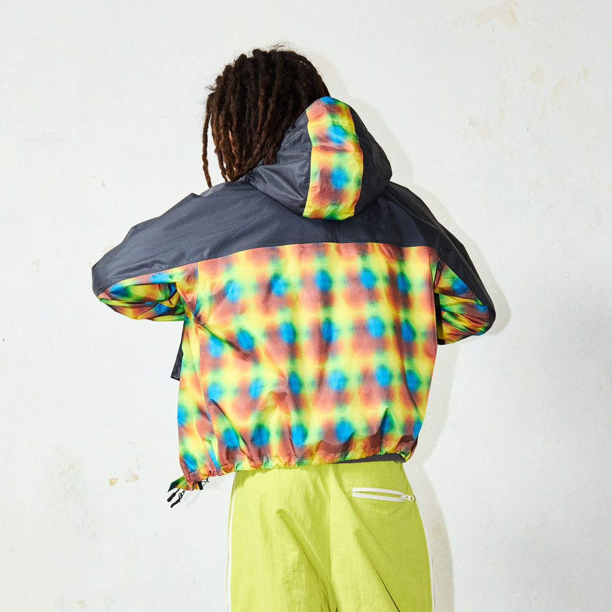 YANLI Plaid Waterproof Athletic Windbreaker