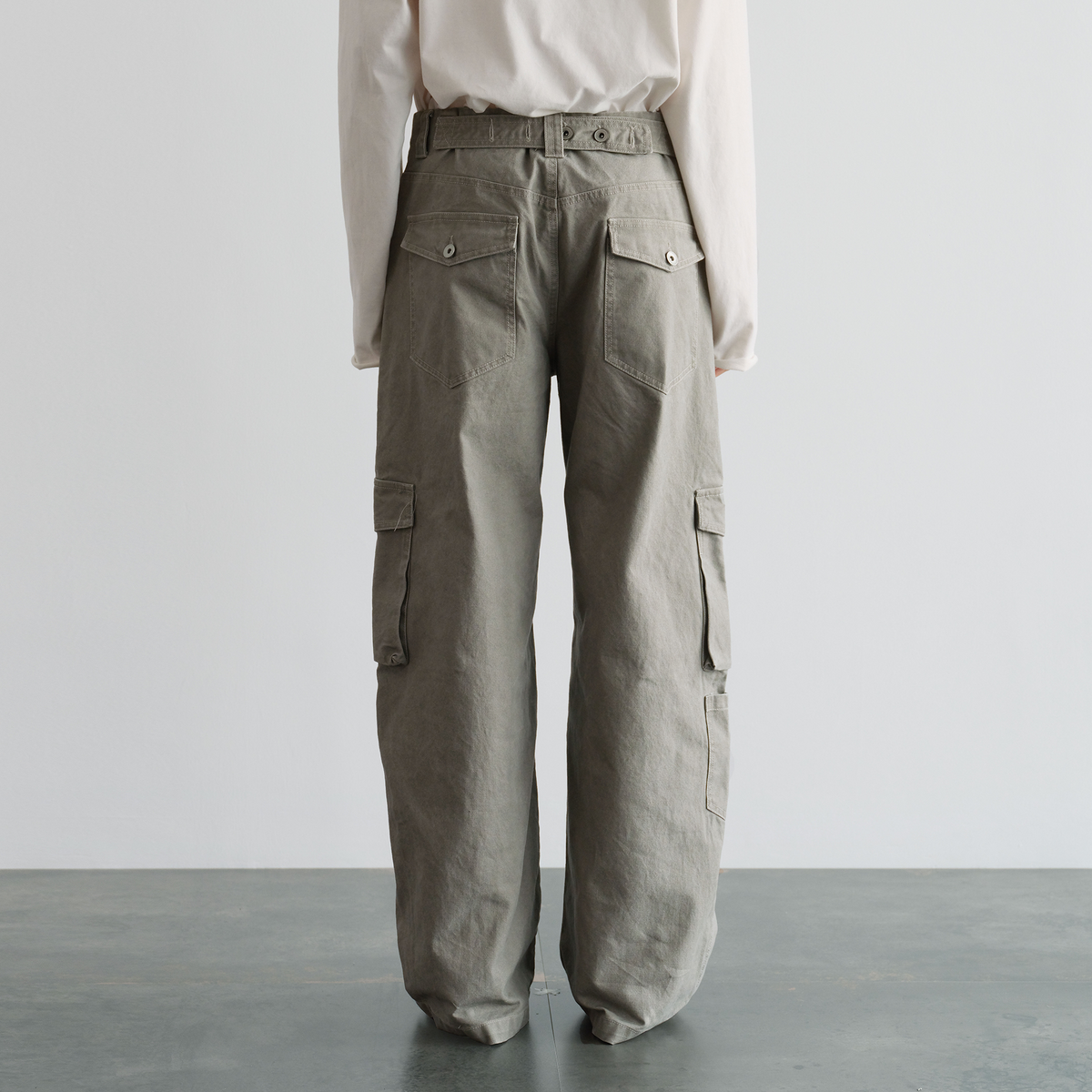ORGANIC EMOTION Multi-Pocket Washed Retro Cargo Pants