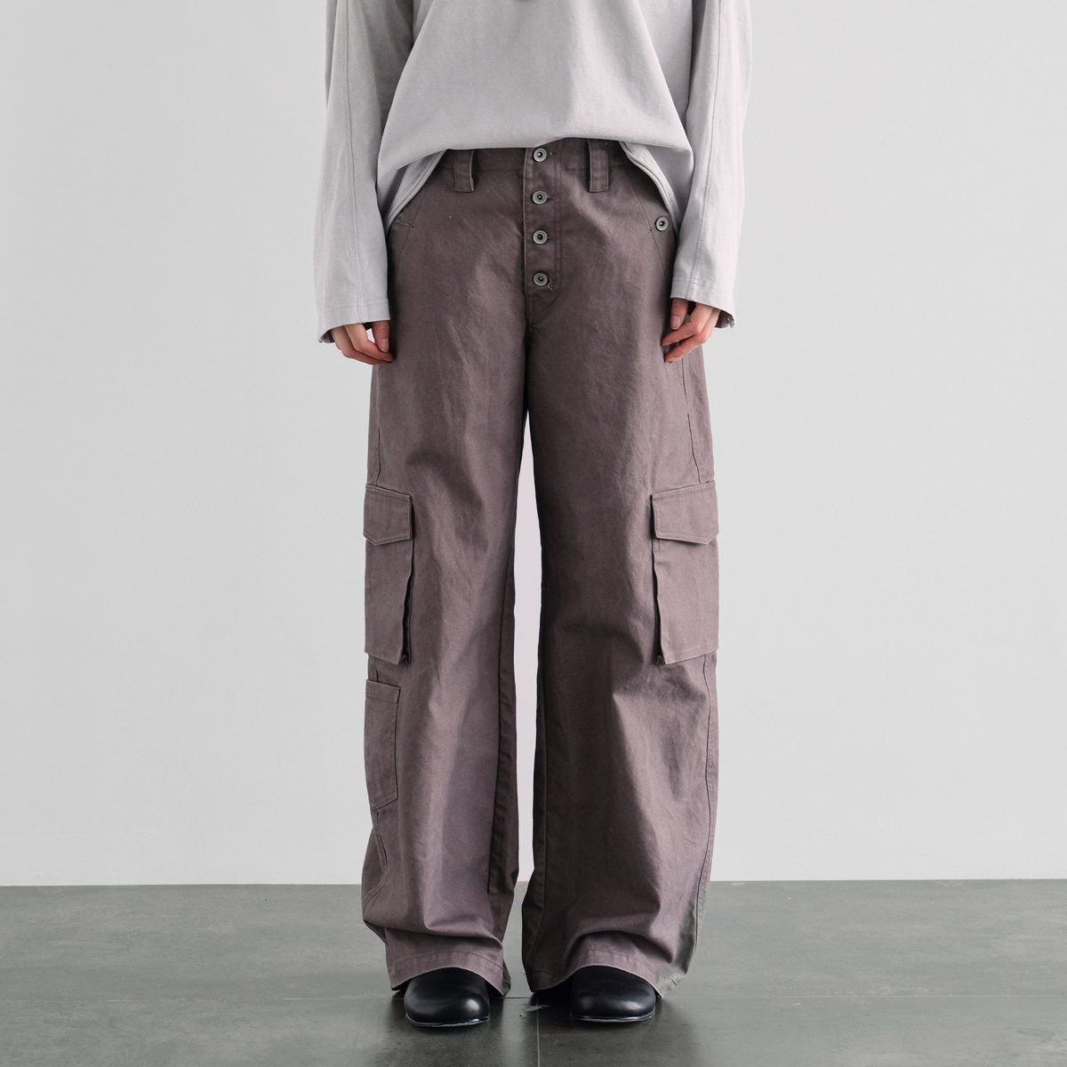 ORGANIC EMOTION Multi-Pocket Washed Retro Cargo Pants