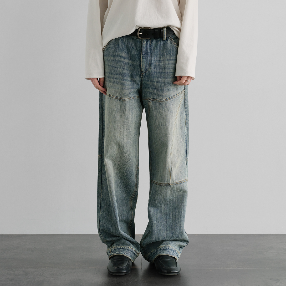 ORGANIC EMOTION Retro Washed Straight-Leg Jeans