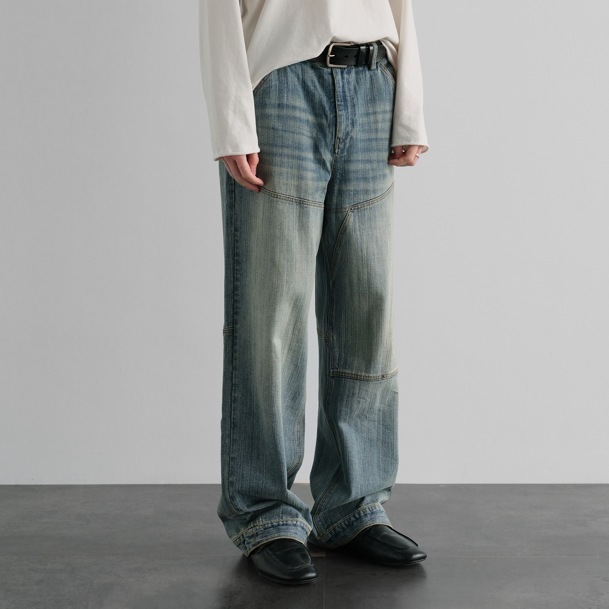 ORGANIC EMOTION Retro Washed Straight-Leg Jeans