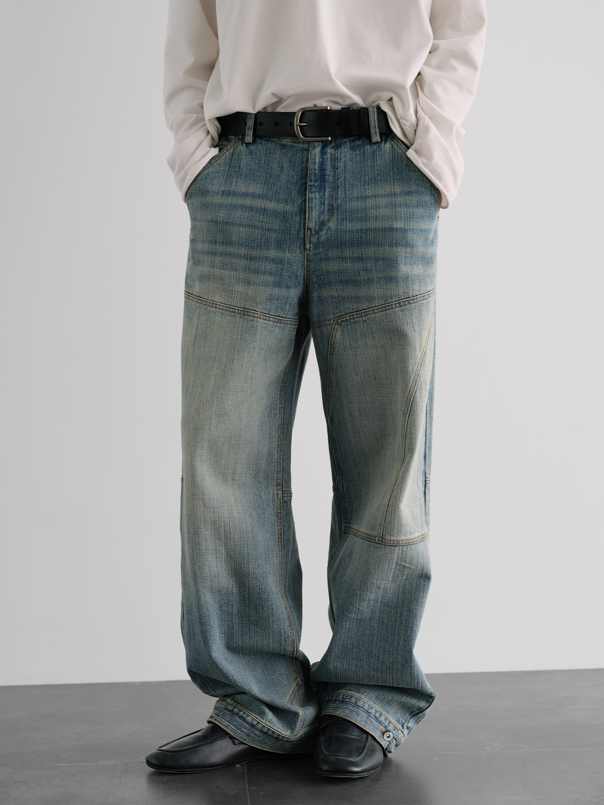 ORGANIC EMOTION Retro Washed Straight-Leg Jeans