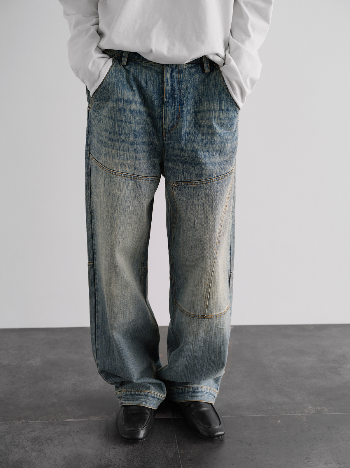 ORGANIC EMOTION Retro Washed Straight-Leg Jeans