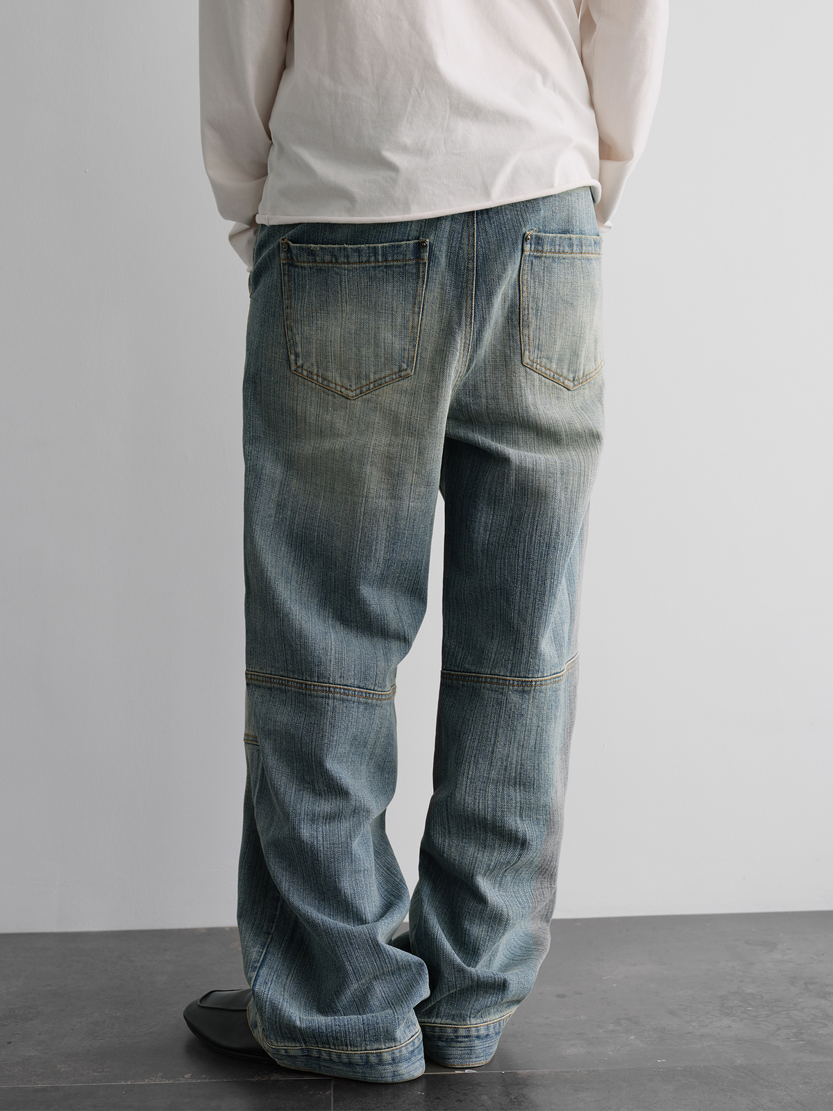 ORGANIC EMOTION Retro Washed Straight-Leg Jeans