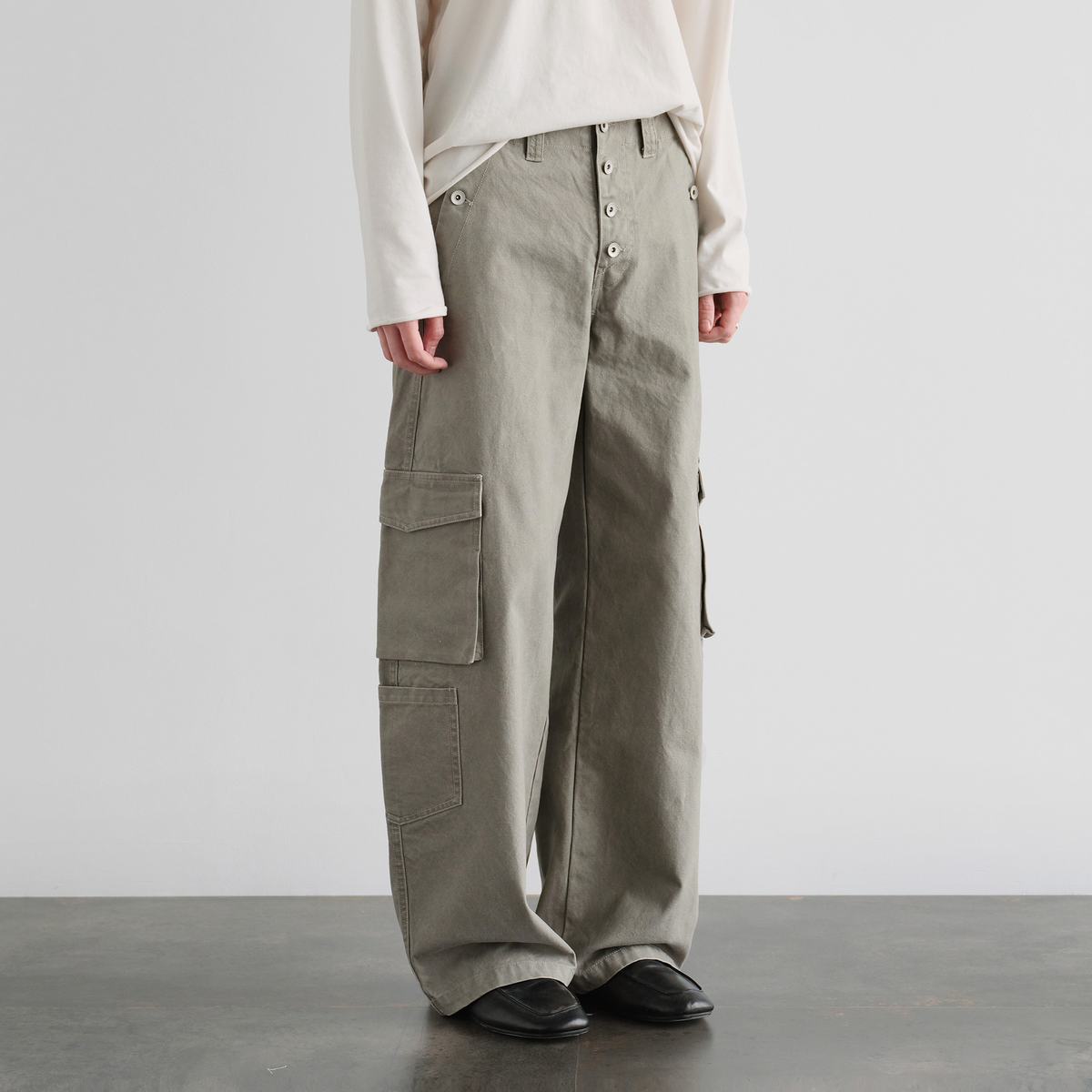 ORGANIC EMOTION Multi-Pocket Washed Retro Cargo Pants