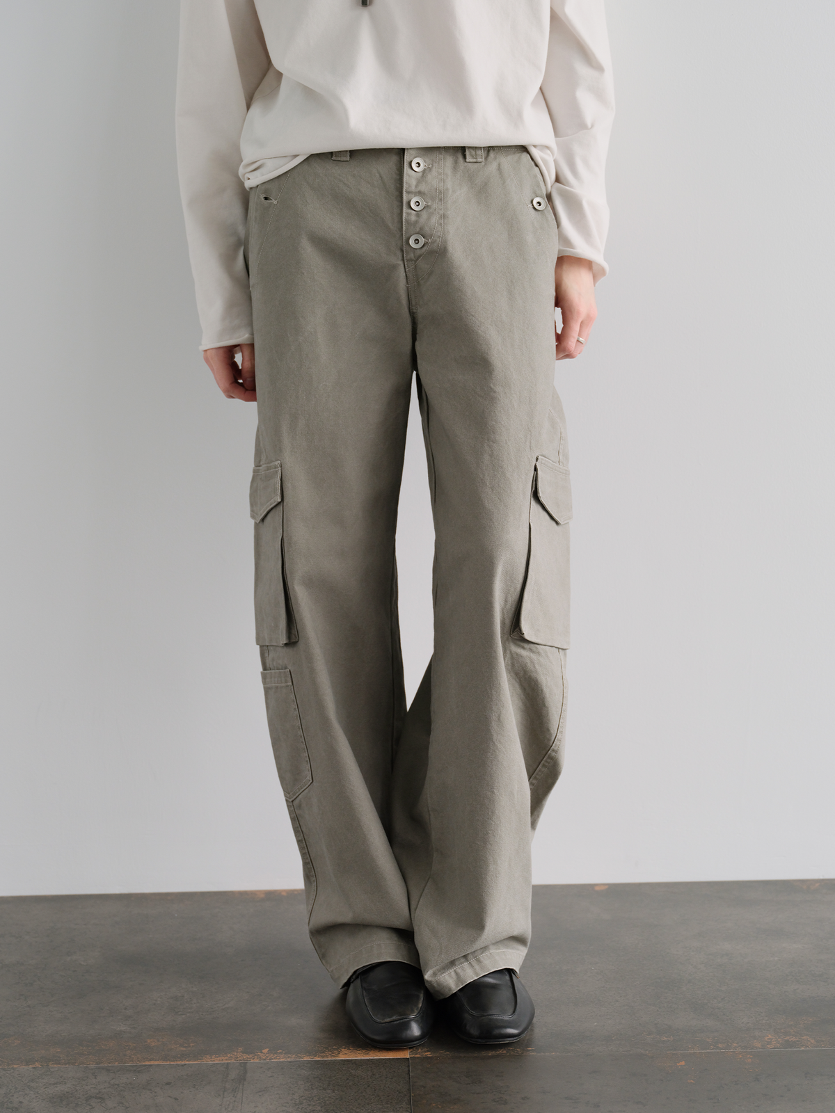 ORGANIC EMOTION Multi-Pocket Washed Retro Cargo Pants