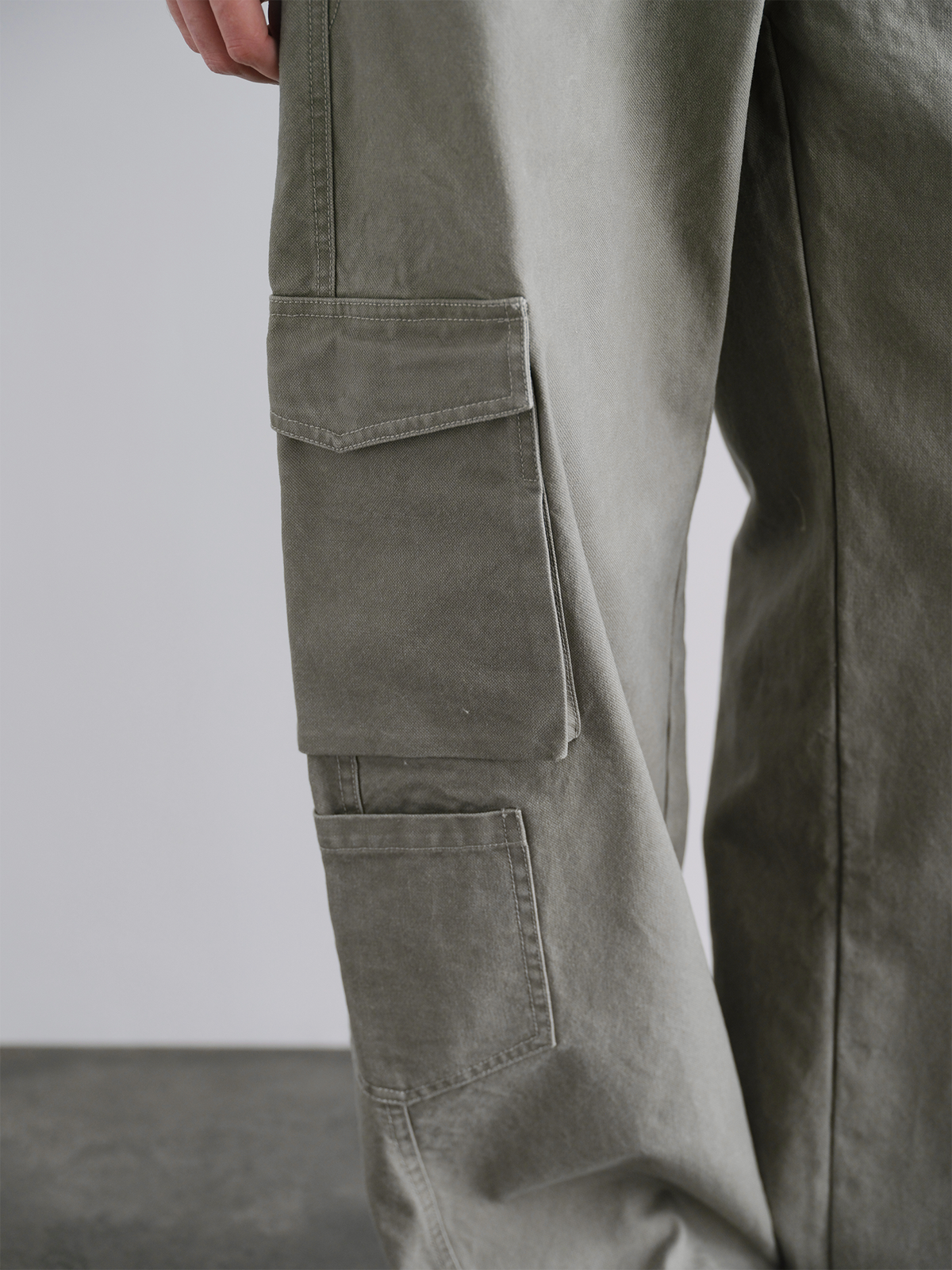 ORGANIC EMOTION Multi-Pocket Washed Retro Cargo Pants
