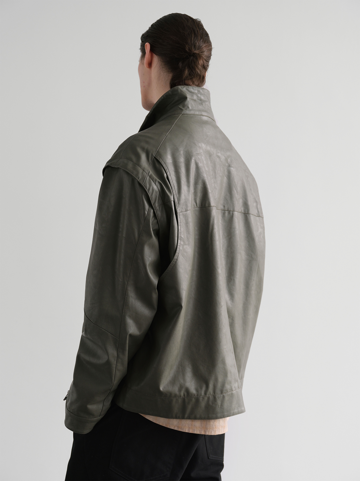 ORGANIC EMOTION Faux Leather Detachable-Sleeve Biker Jacket