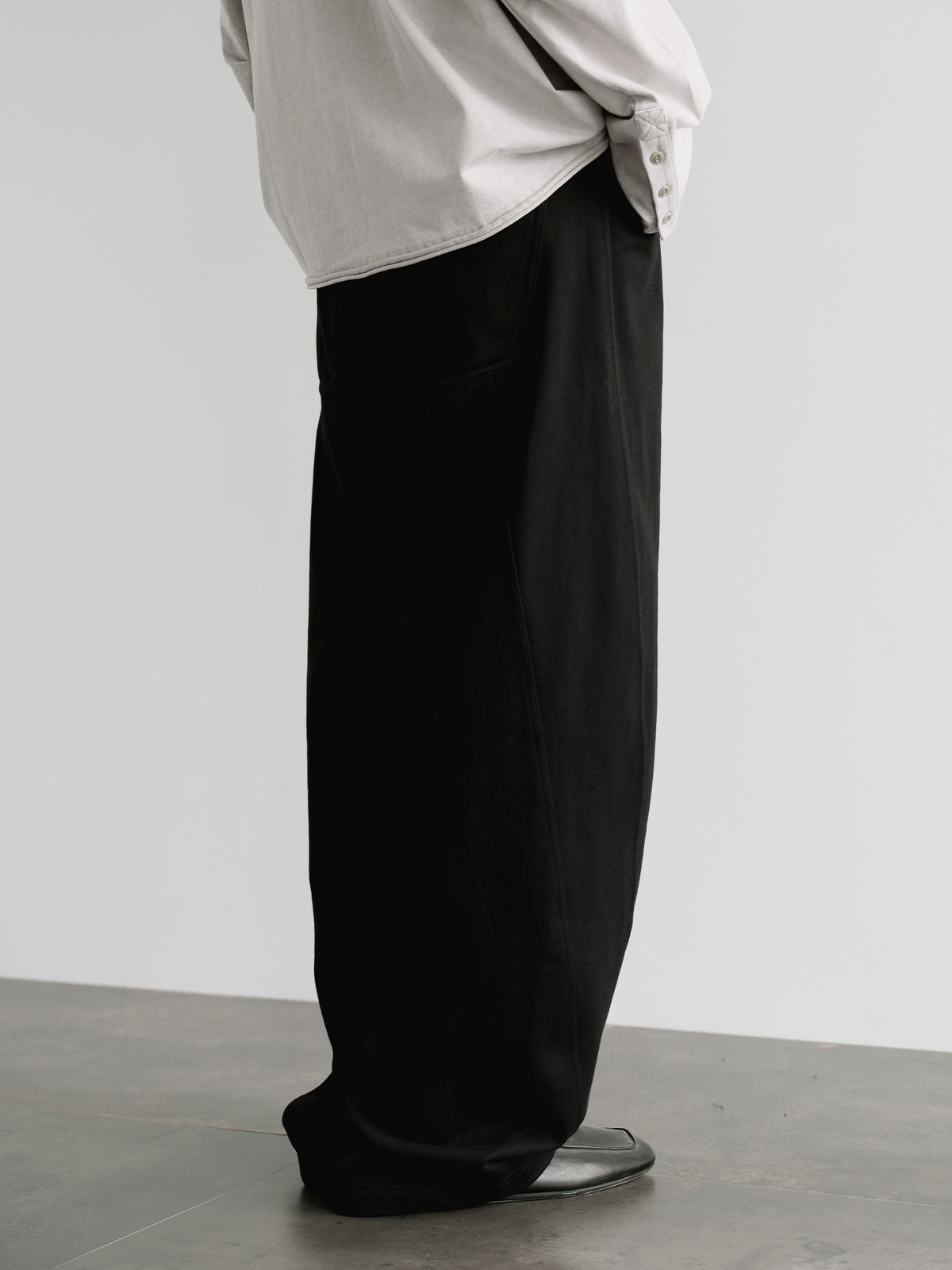ORGANIC EMOTION Asymmetrical Spliced Drawstring Wide-Leg Pants