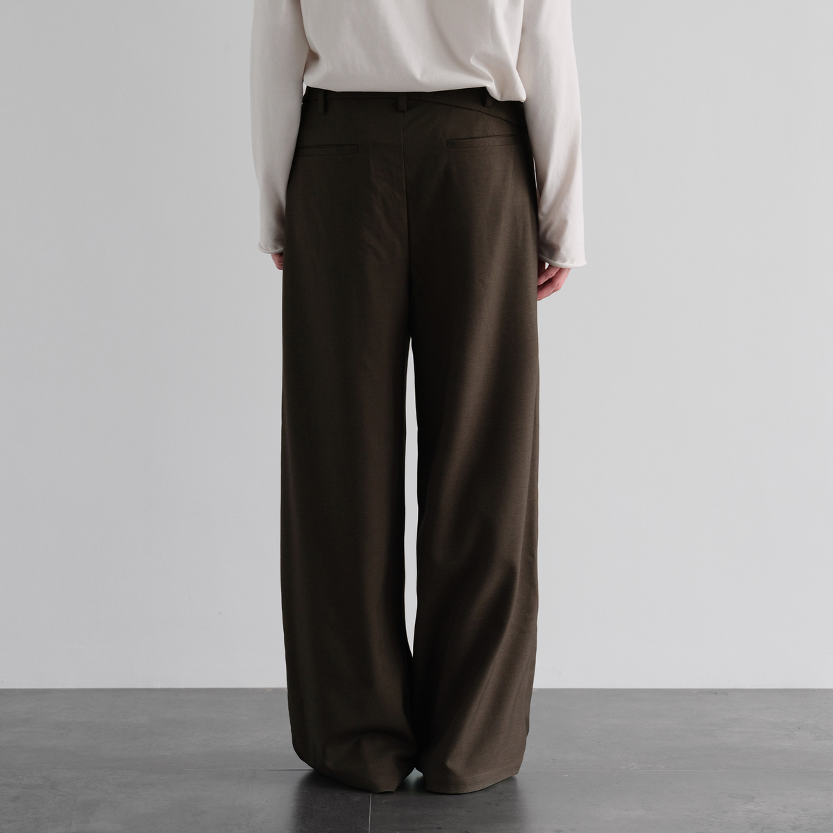 ORGANIC EMOTION Deconstructed Asymmetrical Pleated Trousers