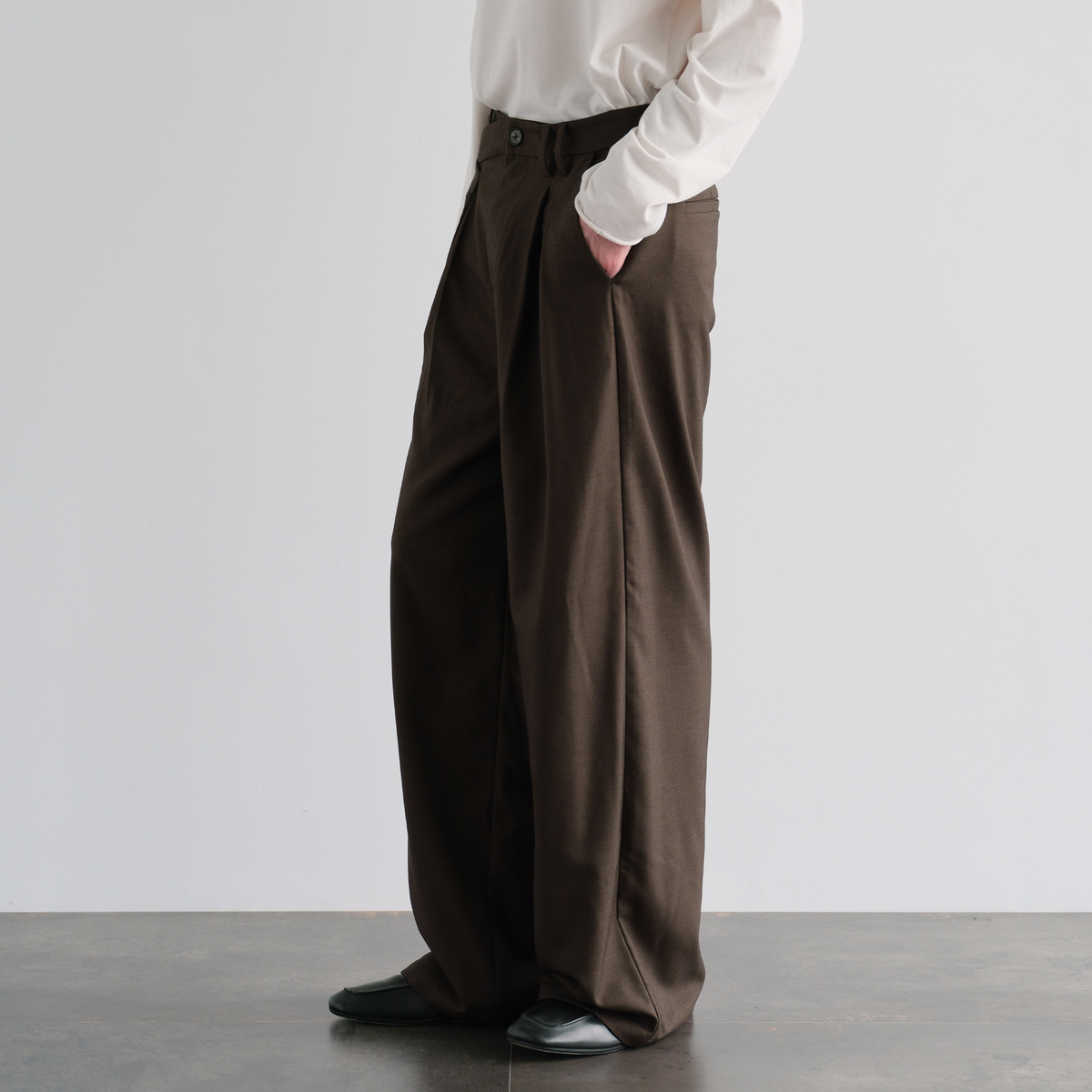 ORGANIC EMOTION Deconstructed Asymmetrical Pleated Trousers